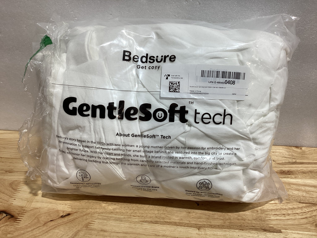Bedsure Funda de Edredón Blanca King Size | 3 Piezas | 104x90" Cierre con Cremallera | 2 Fundas de Almohada | Suave Tipo Algodón