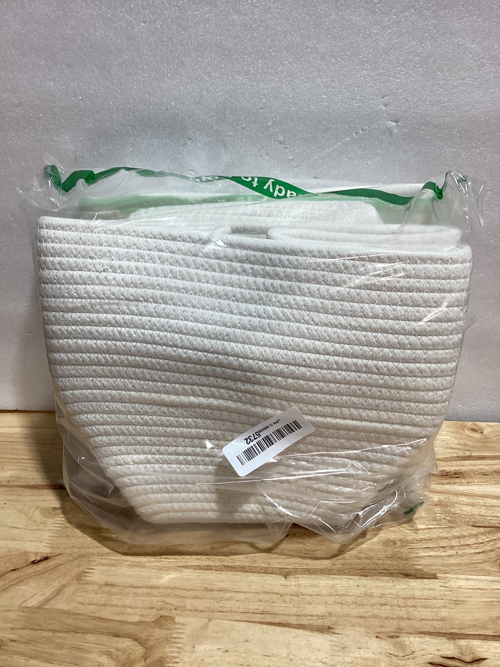 Cubos Organizadores de Cuerda de Algodón Gocjuaza — Pack de 3, 28 cm, Color Blanco Crema