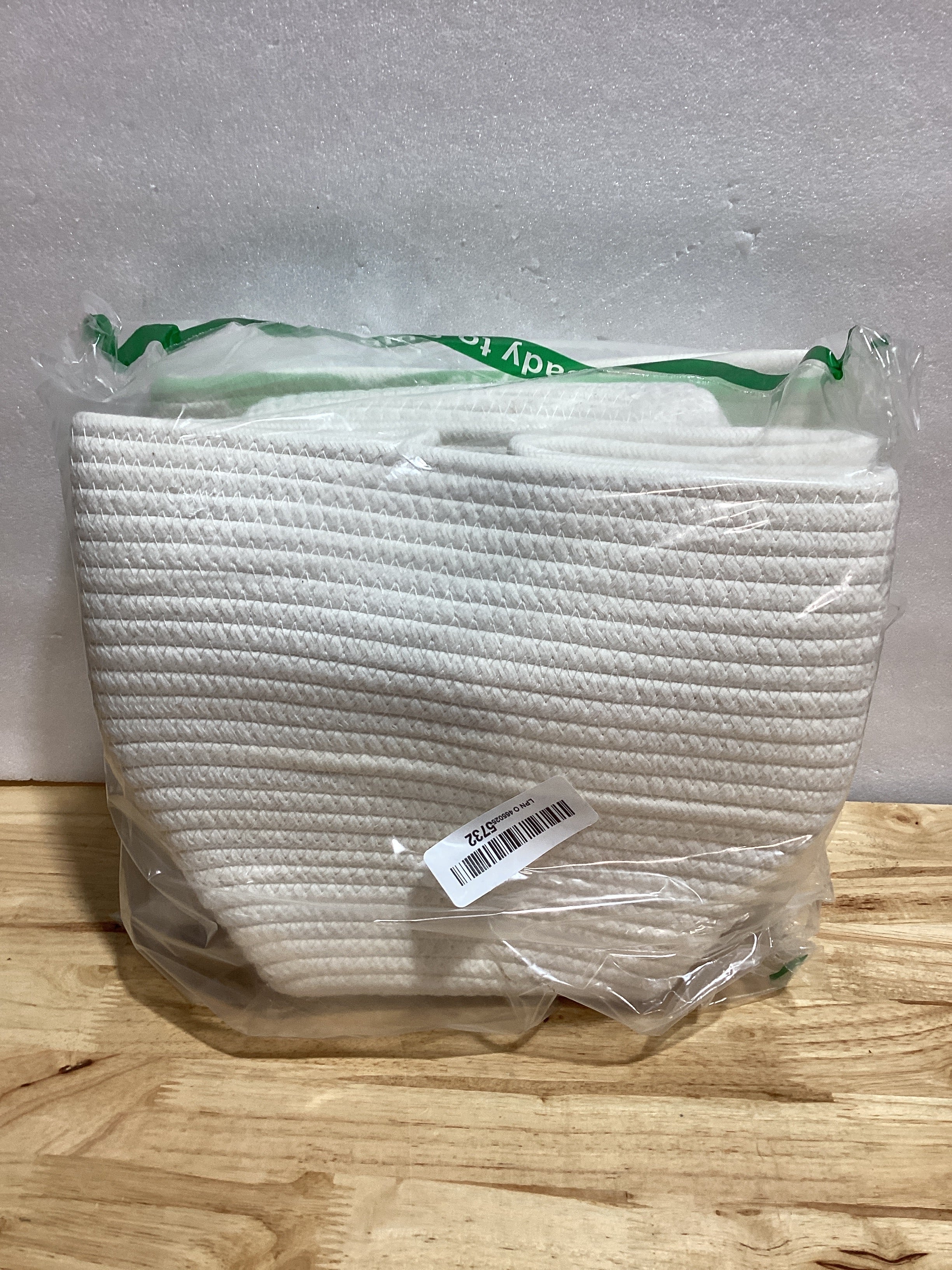 Cubos Organizadores de Cuerda de Algodón Gocjuaza — Pack de 3, 28 cm, Color Blanco Crema