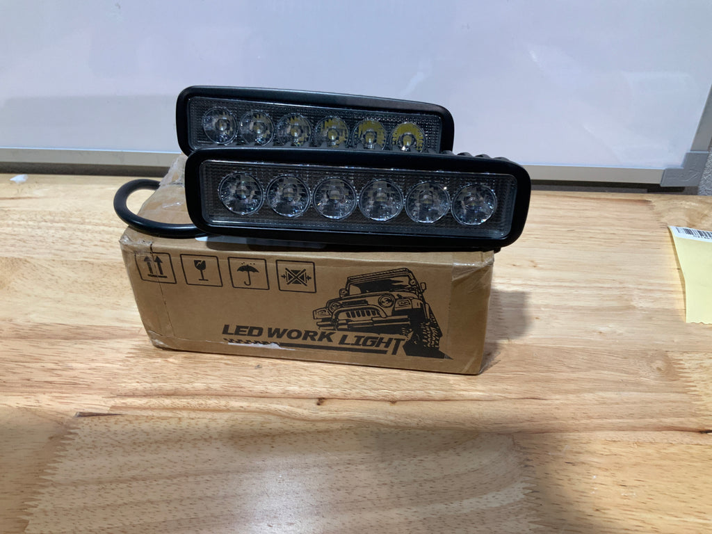 Nilight|2 barras de luz LED de trabajo de 18 W/6 pulgadas con haz de inundación, antiniebla, impermeable para conducir/todoterreno/SUV/ATV/4WD/automóvil/camión/carrito de golf/botes, de 12V/24V,