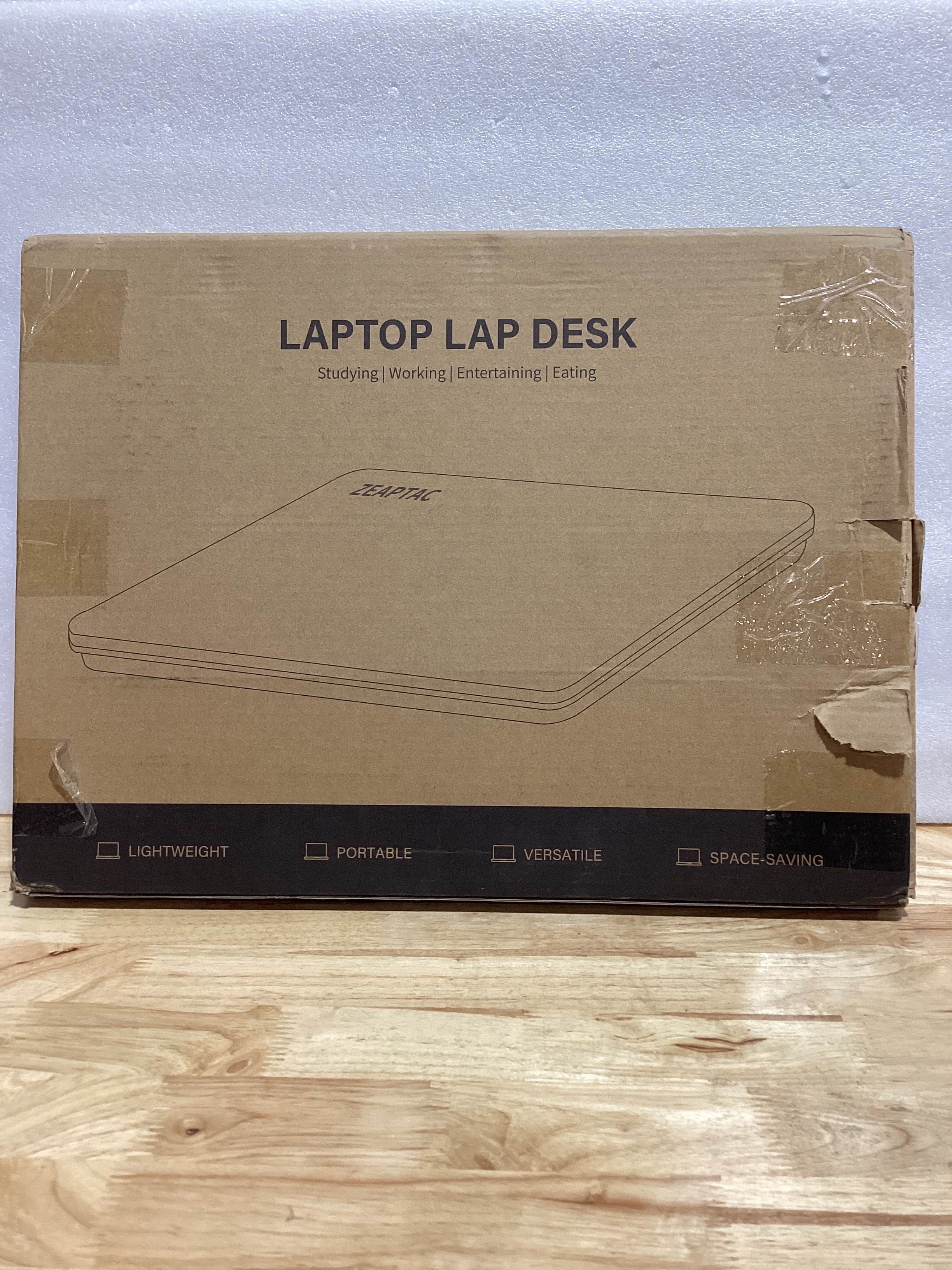 ZEAPTAC Mesa Portátil para Laptop con Cojín — Soporte hasta 15.6", para Cama, Sofá y Alfombra, Rosa