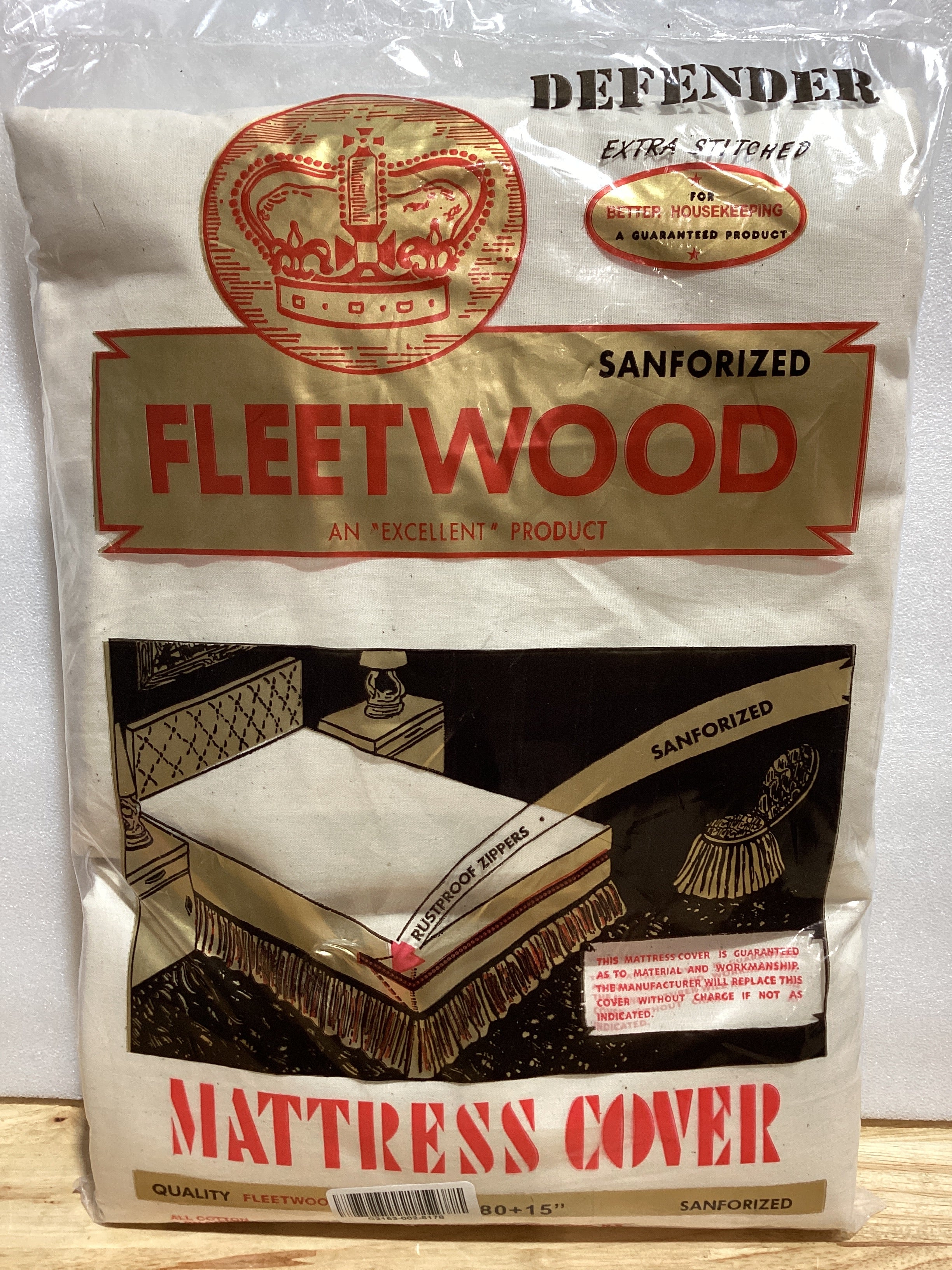 Fleetwood Funda de Colchón 100% Algodón Natural con Cierre — Talla King, Color Beige