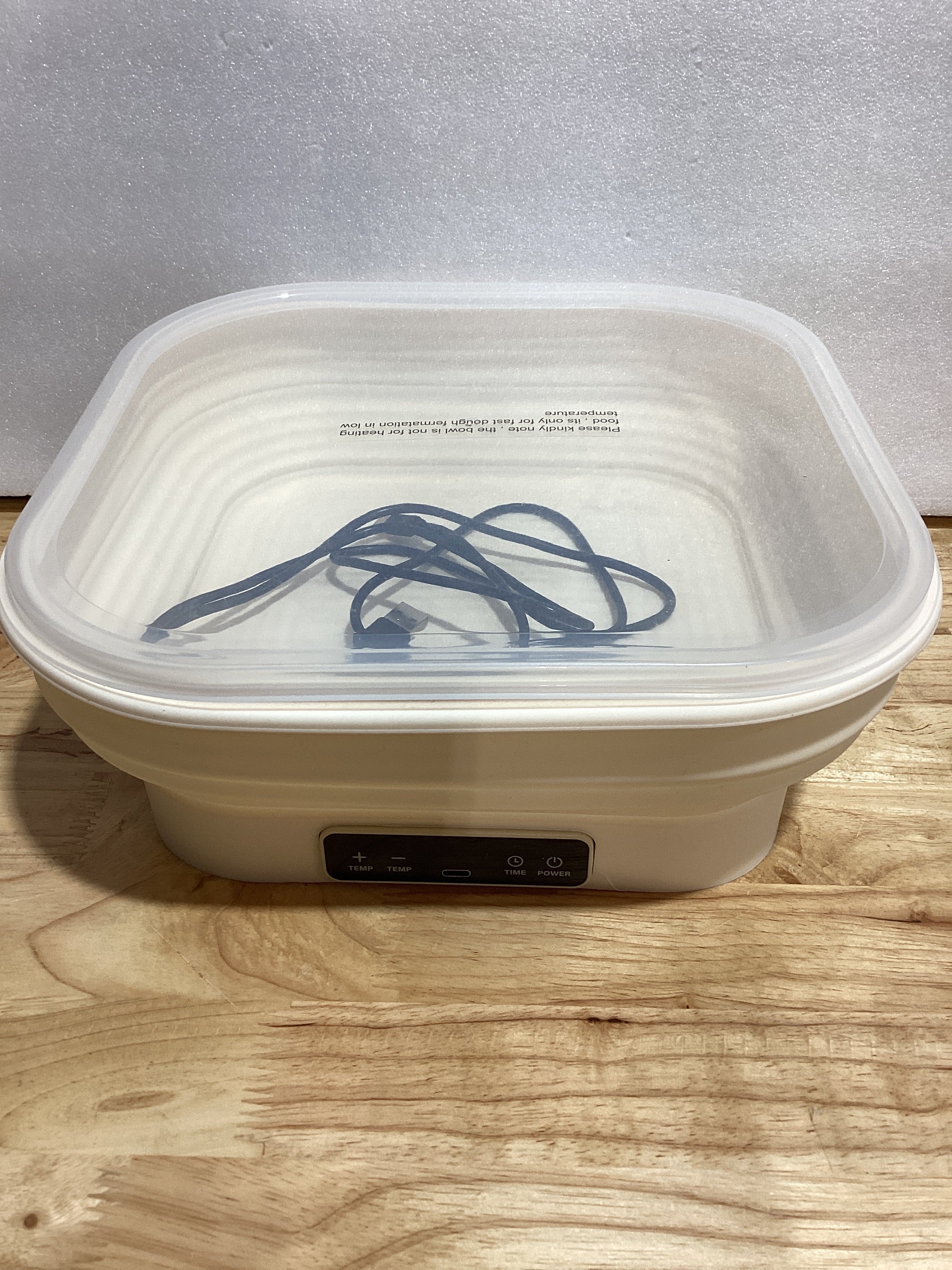 Canasta Eléctrica de Fermentación para Pan – Silicona Apta para Alimentos, 4L, 6 Temperaturas, Timer y Apagado Automático