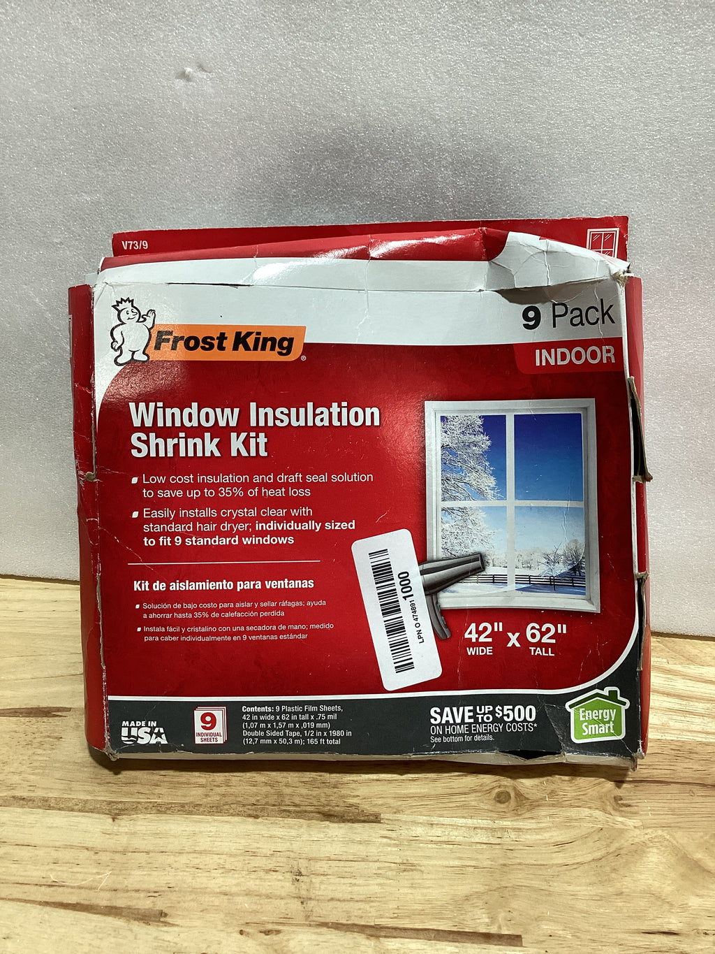 Frost King - Kit de ventana retráctil para interiores, V73/9H