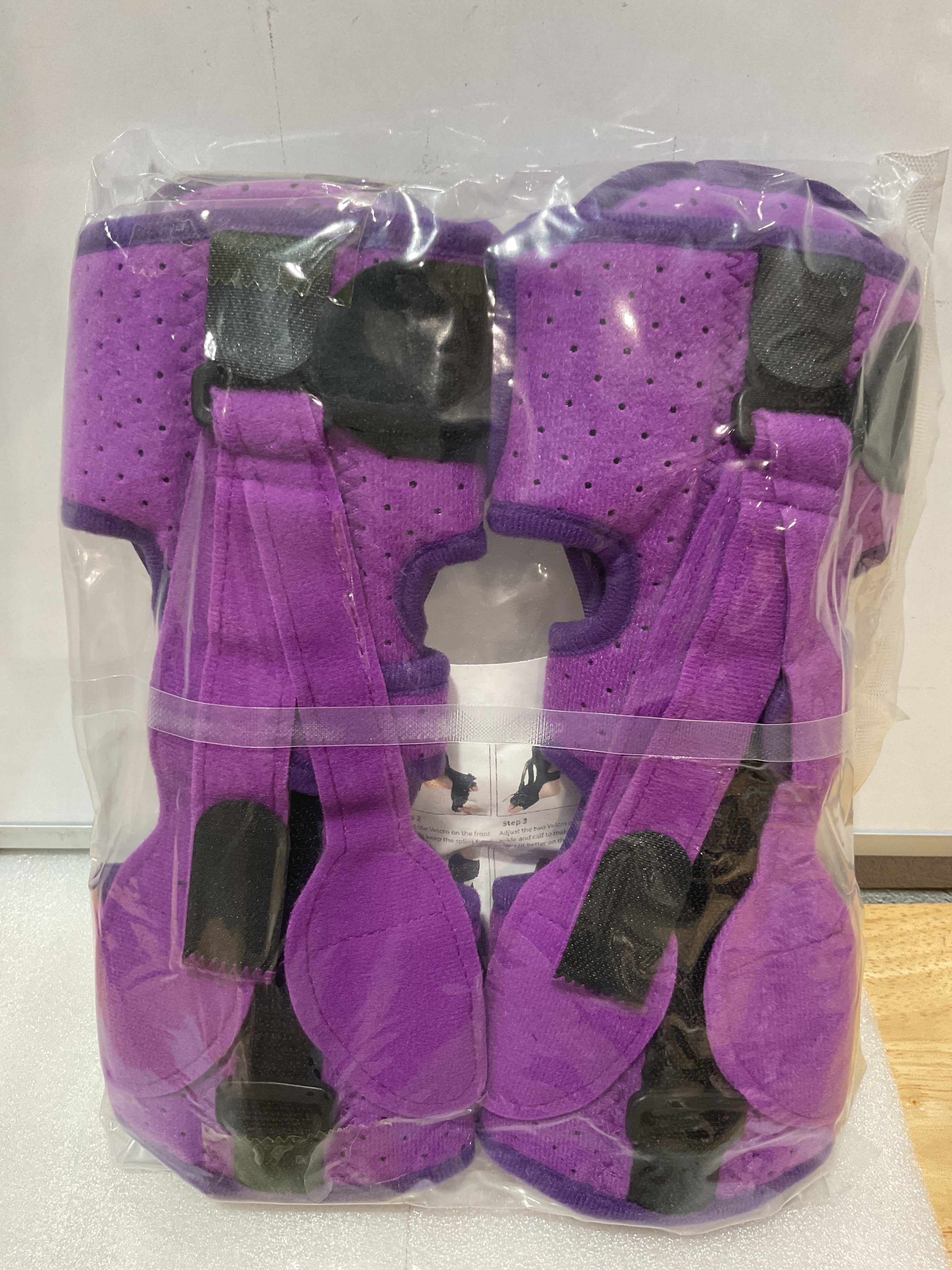 ANSUSIC Férula Nocturna para Fascitis Plantar - Soporte Ajustable para Pie Caído y Tendón de Aquiles, Color Morado, Paquete de 2