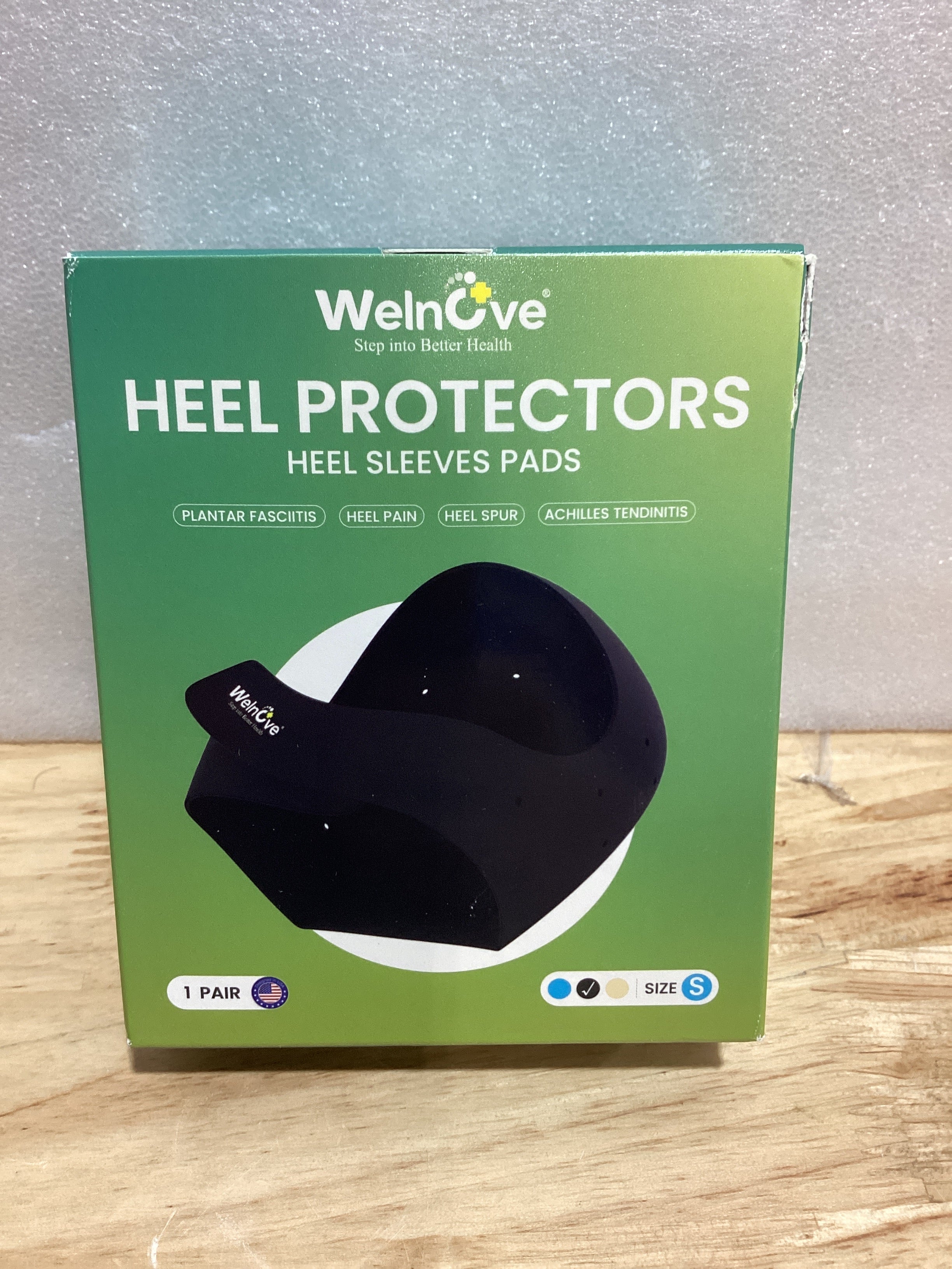 Welnove 2 protectores de talón, almohadillas para el talón, soporte de talón para dolor de talón de fascitis plantar, espolón de talón, tendinitis, tacones agrietados