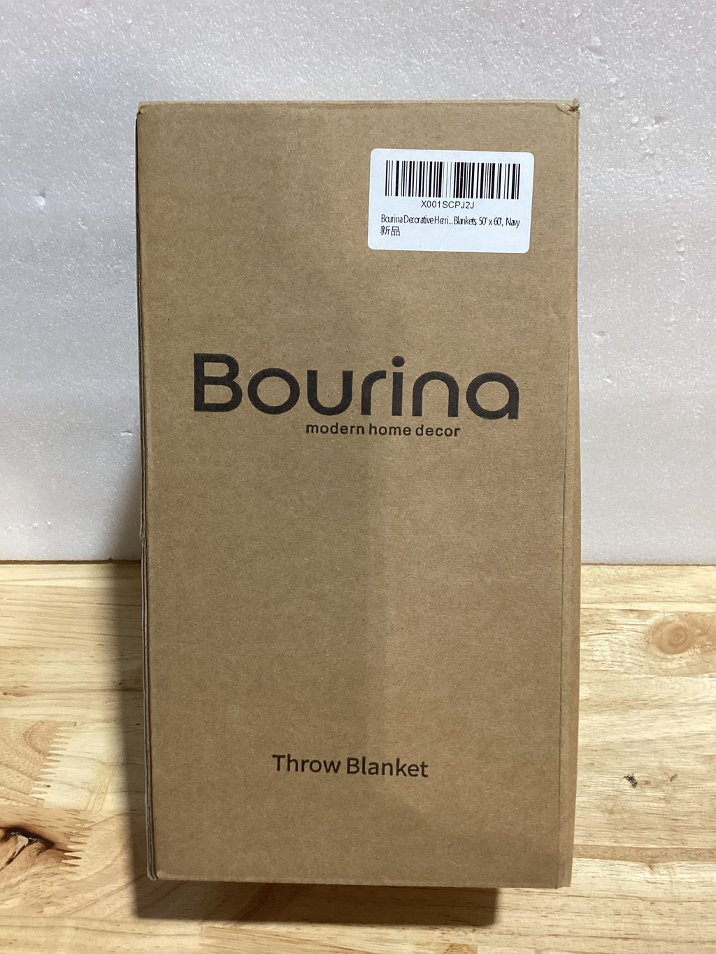 Manta Decorativa BOURINA Herringbone Faux Cashmere con Flecos — Suave y Ligera para Cama o Sofá — 50x60'' Azul Marino