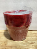 Macetas de Plástico RooTrimmer Pack x12 con Platos – Color Rojo para Plantas de Interior y Decoración