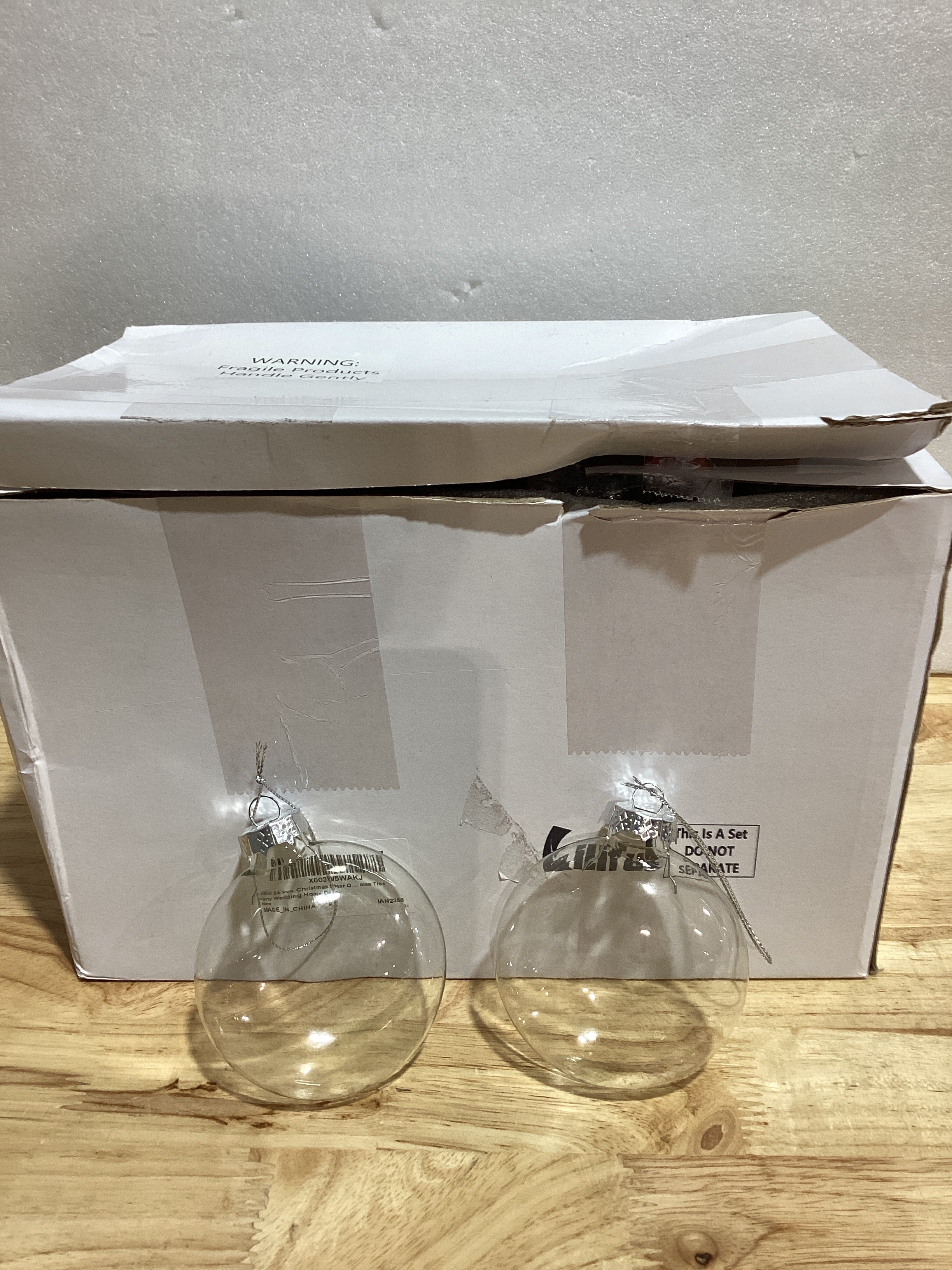 Liliful 24 Esferas Navideñas Transparentes Rellenables – 3.15" para Manualidades DIY