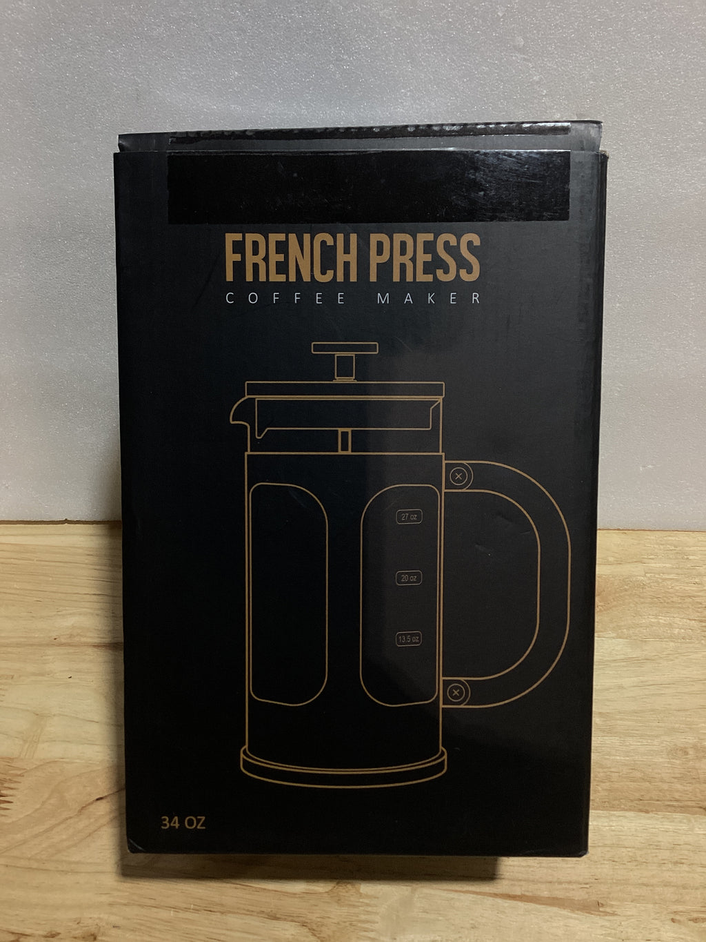 Prensa Francesa BAYKA 1 Litro (34oz) — Vidrio Borosilicato, Acero Inoxidable, Cold Brew, Color Cobre