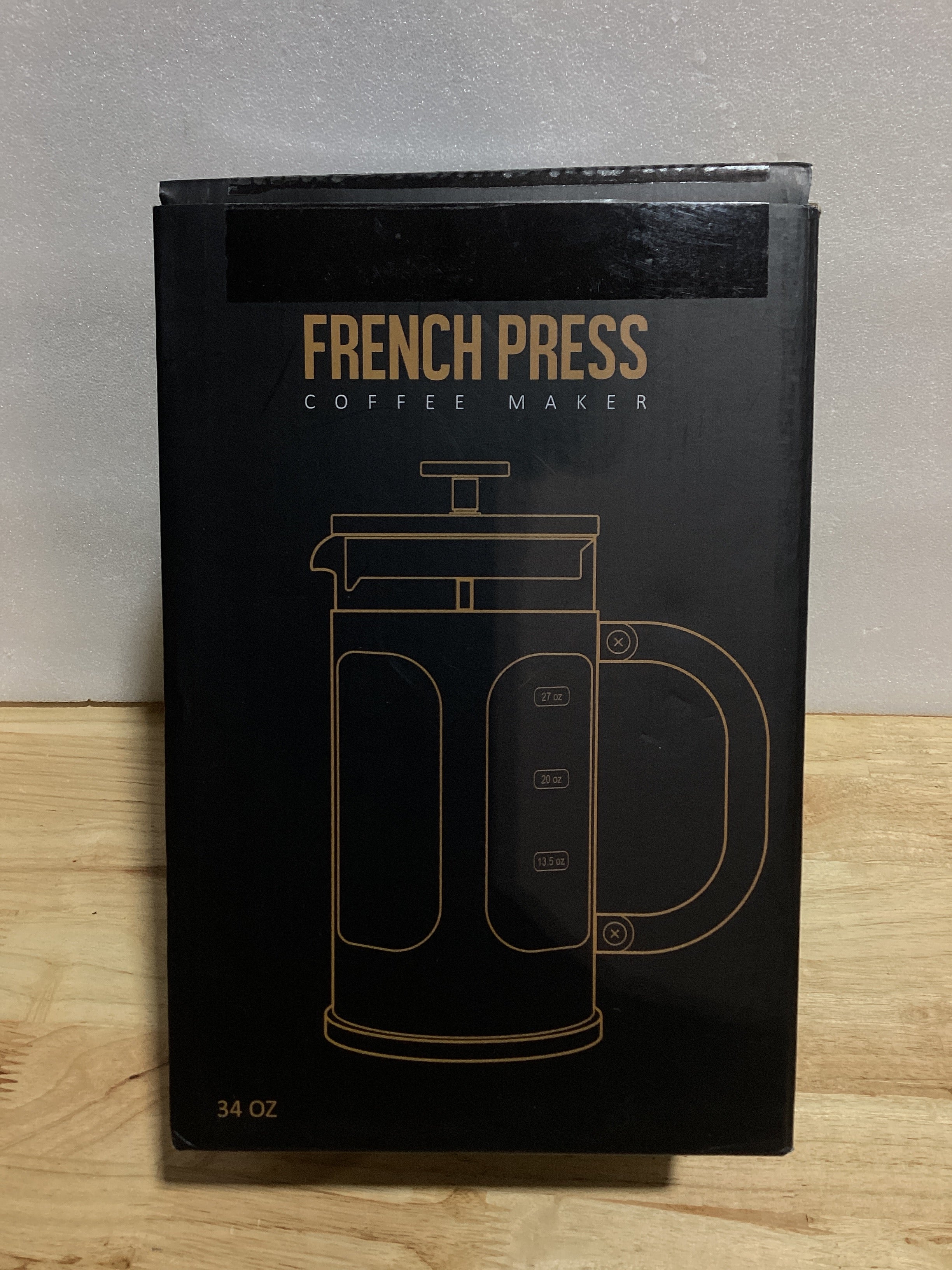 Prensa Francesa BAYKA 1 Litro (34oz) — Vidrio Borosilicato, Acero Inoxidable, Cold Brew, Color Cobre