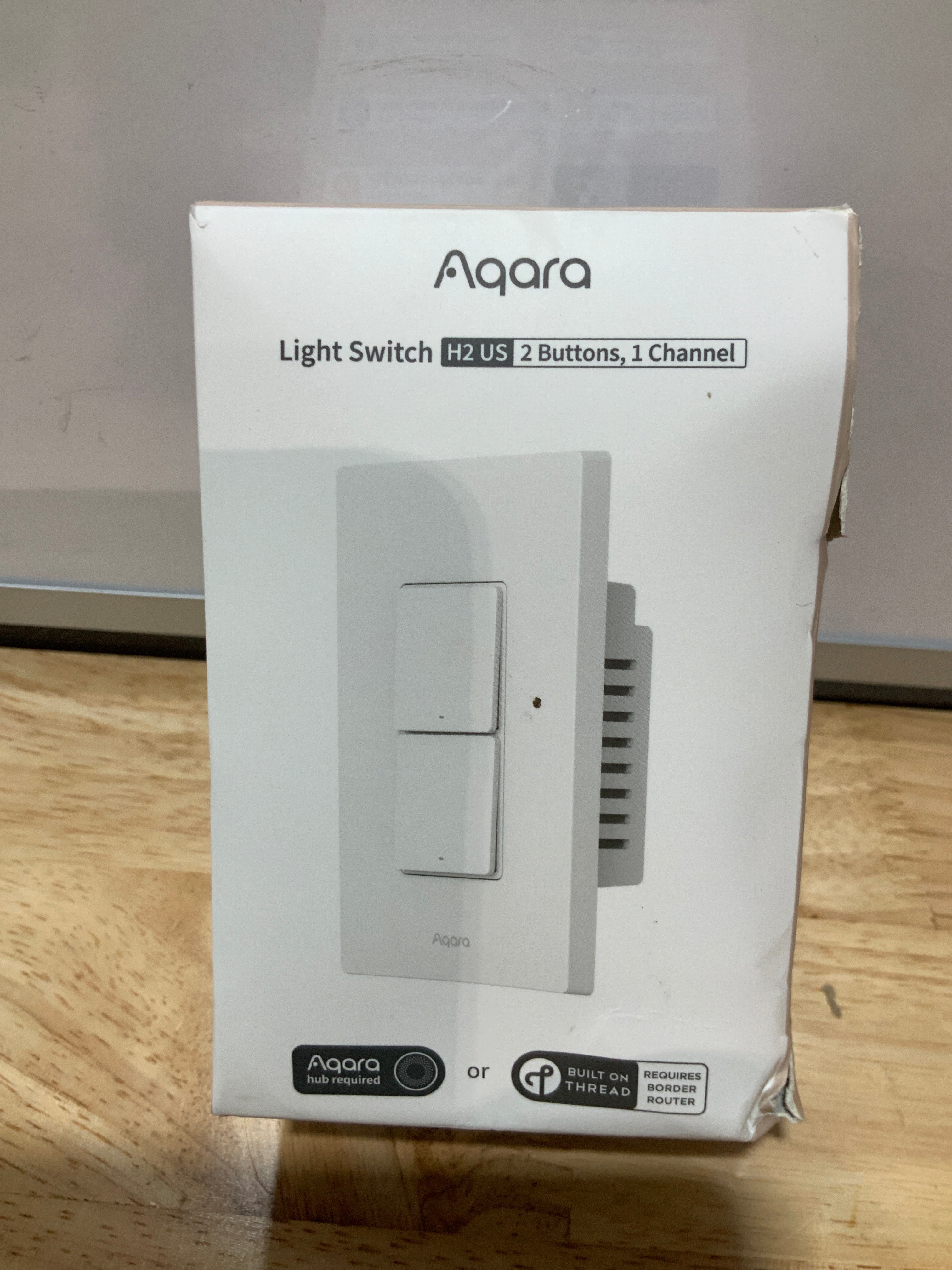 Aqara Smart Light Switch H2 (2-in-1 Neutral, 2 Buttons, 1 Channel), Thread/Zigbee Protocol, Wall Switch for Smart Home, Supports Apple Home, Google, Alexa, Matter Over Thread