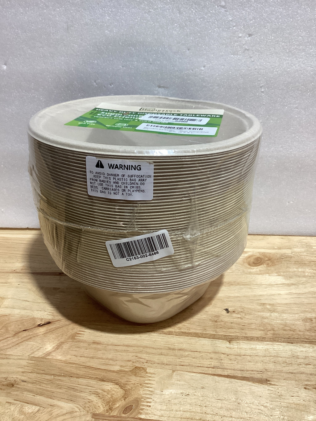 Tazones desechables para ensalada Homestockplus de 48 oz - Tazones resistentes y compostables - Fabricados con fibra de caña de azúcar 100%