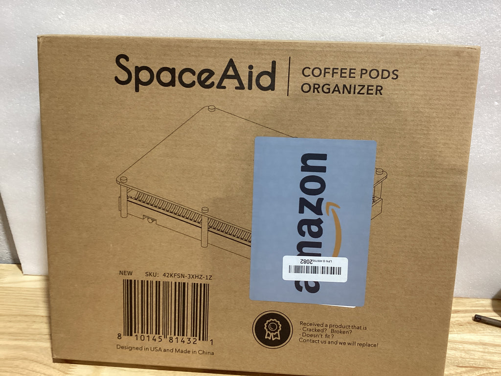 Organizador de Cápsulas de Café SpaceAid en Bambú — Compatible con Nespresso Vertuo, 40 Cápsulas Grandes o 56 Pequeñas