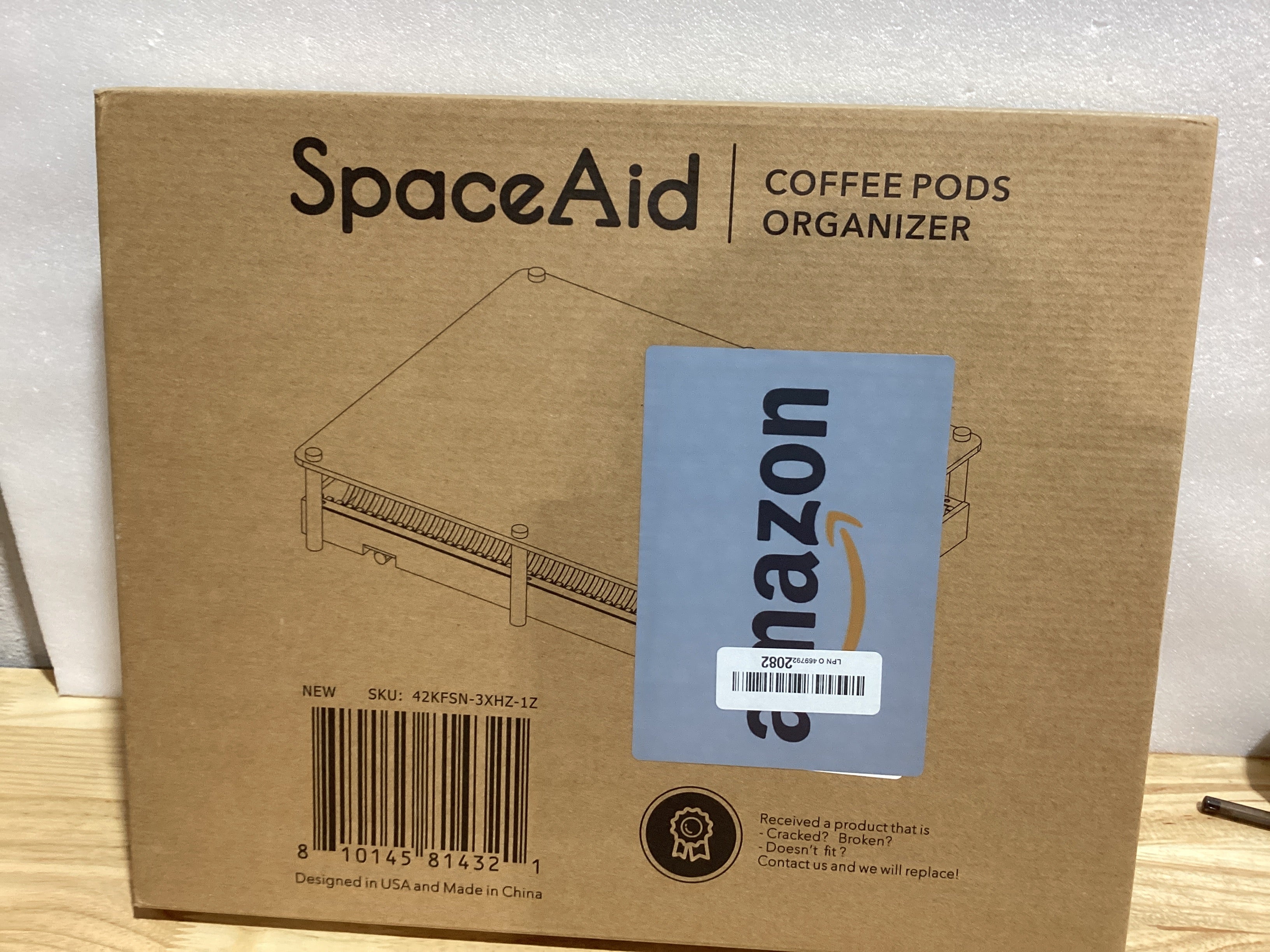 Organizador de Cápsulas de Café SpaceAid en Bambú — Compatible con Nespresso Vertuo, 40 Cápsulas Grandes o 56 Pequeñas