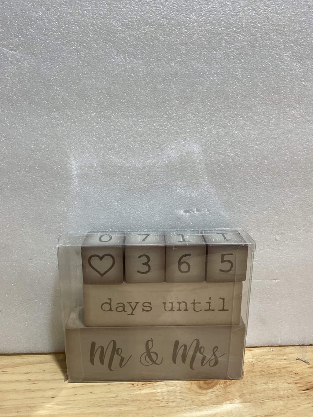 Calendario Cuenta Regresiva de Boda Ganz — Set de 6 Bloques de Madera Decorativos