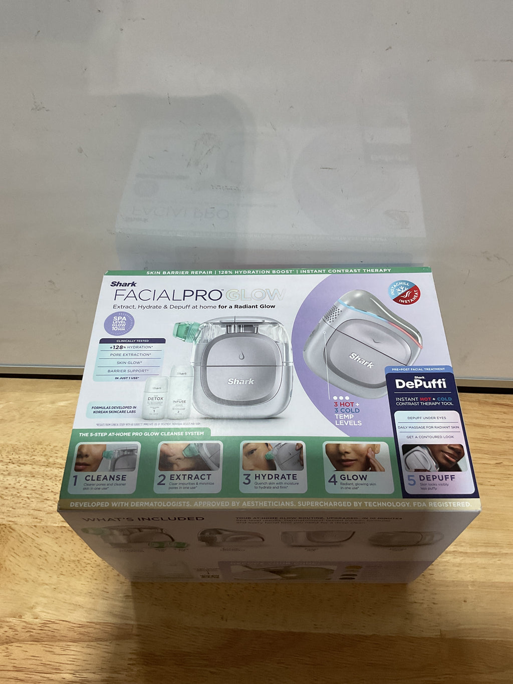 Shark FacialPro Glow – Sistema Facial Hidro-Potenciado con Terapia Frío/Calor y Limpieza de Poros