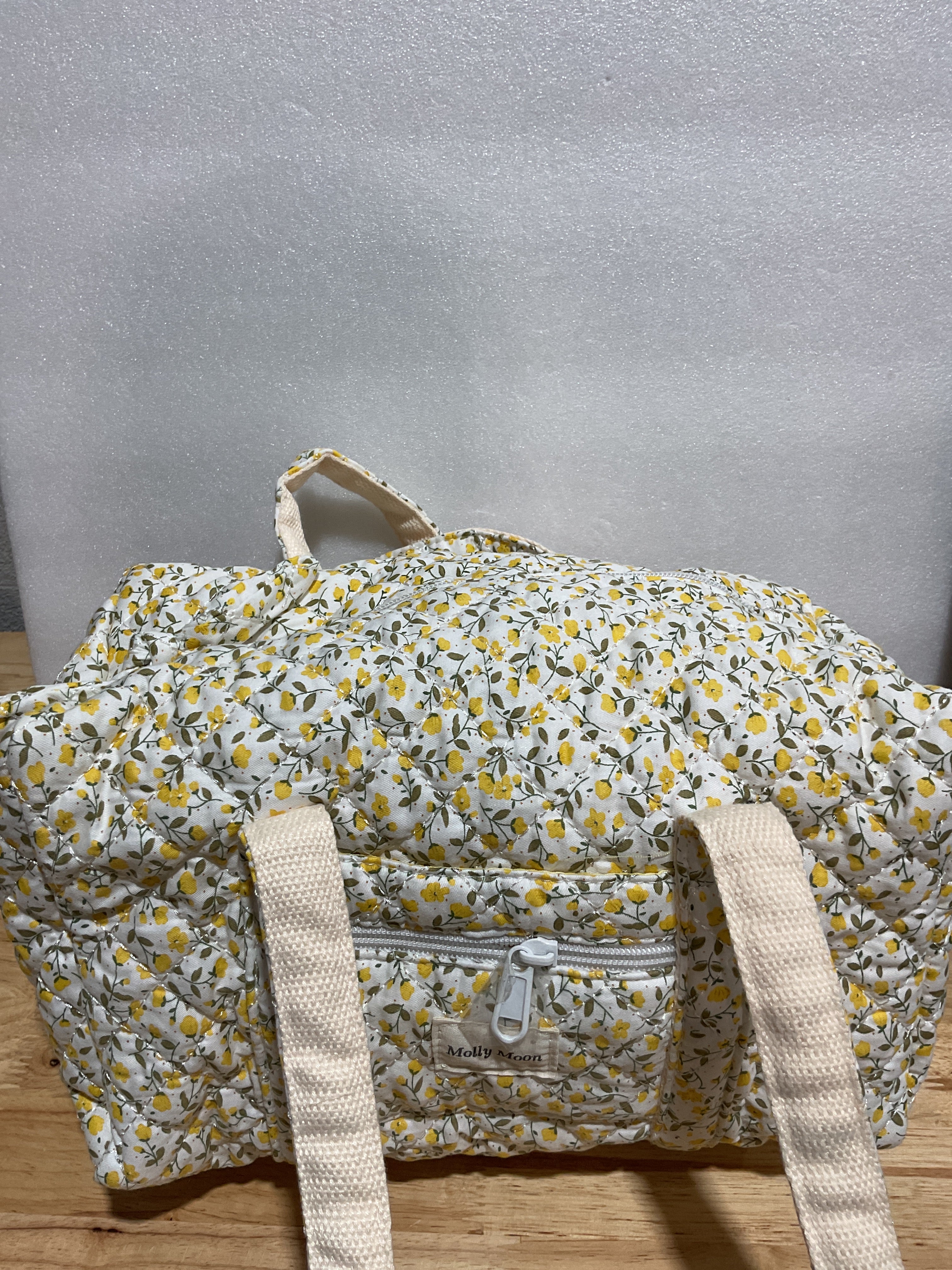 Bolso Acolchado Floral Molly Moon – Tote Amarillo con Monedero para Mujer