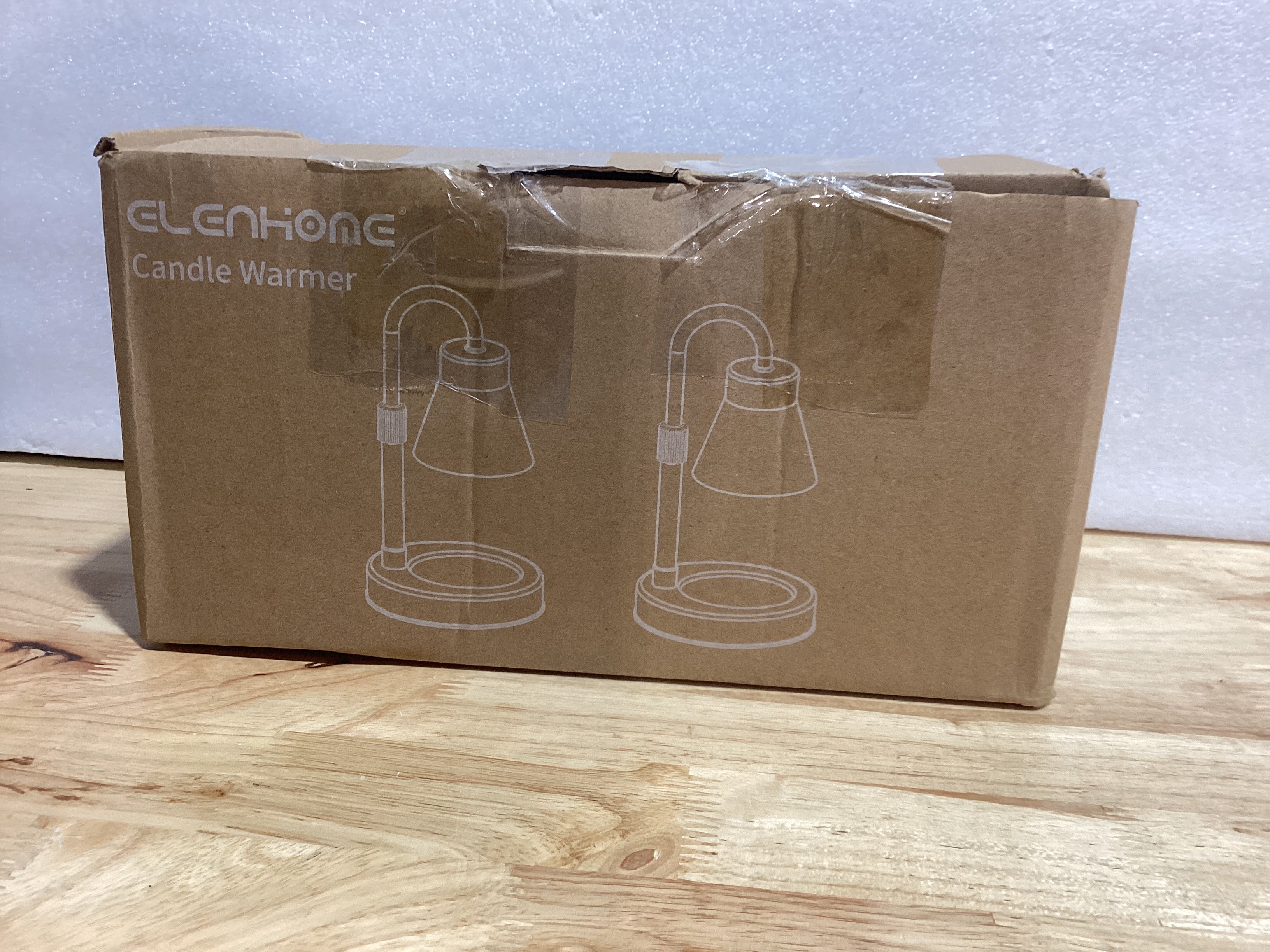 Elenhome Lámpara Calentadora de Velas Pack 2 – Altura Ajustable, Dimmer Continuo, Sin Llama, Metal con 2 Bombillas