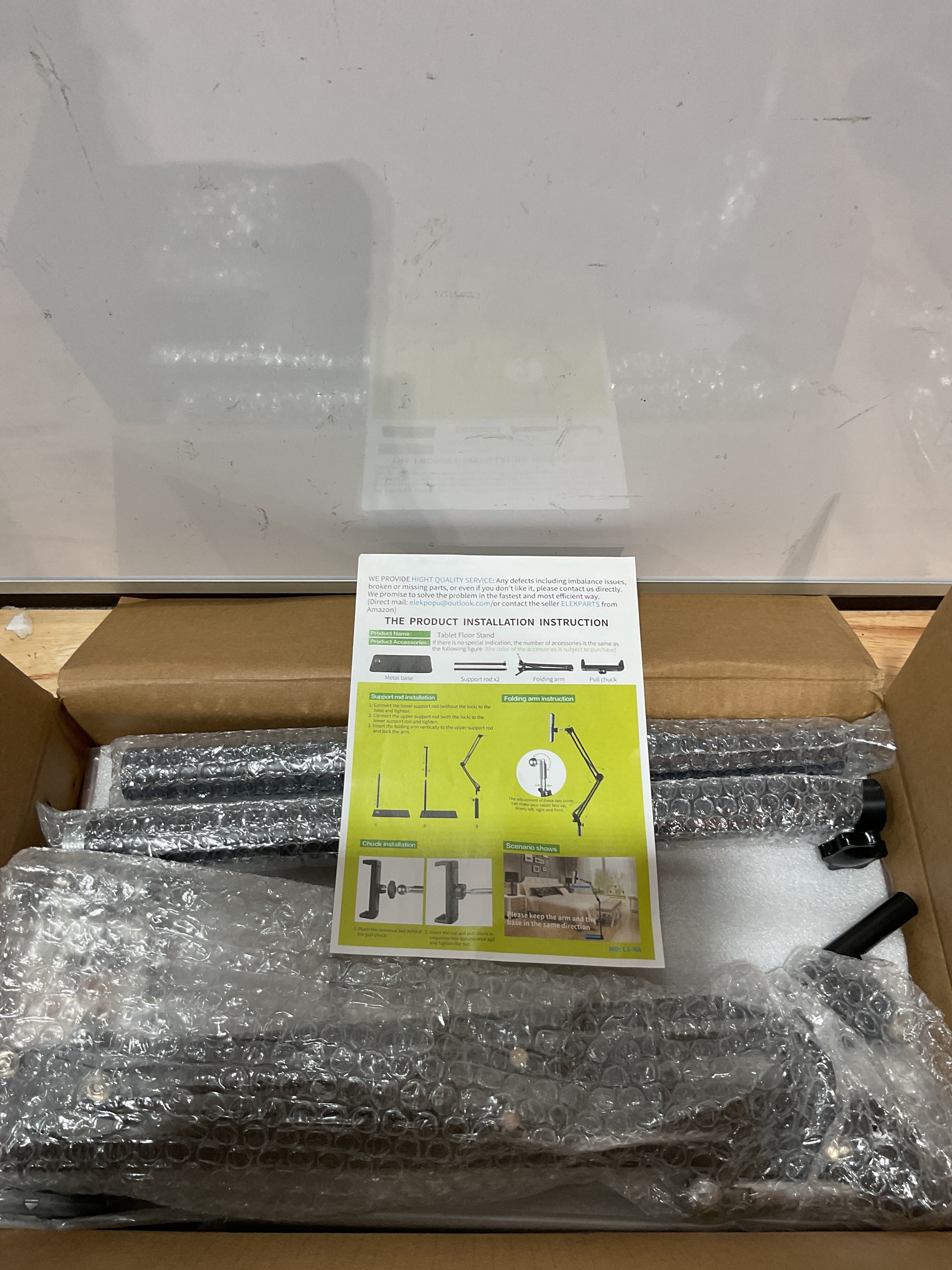 Soporte de Piso para Tablet con Base Metálica de 5 lb – Altura y Ángulo Ajustable