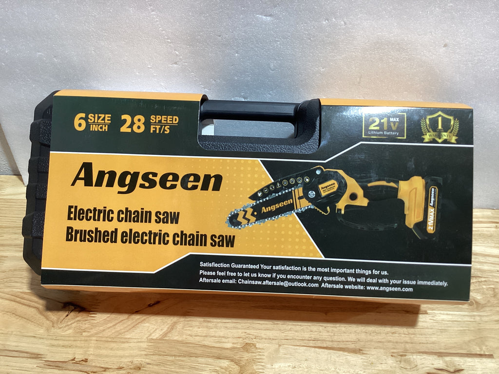 Mini motosierra inalámbrica sin escobillas de 6 pulgadas, motosierra eléctrica a batería con 2 baterías de 2.0 Ah y 2 cadenas súper, pequeña motosierra eléctrica para cortar árboles, cortar madera, árboles