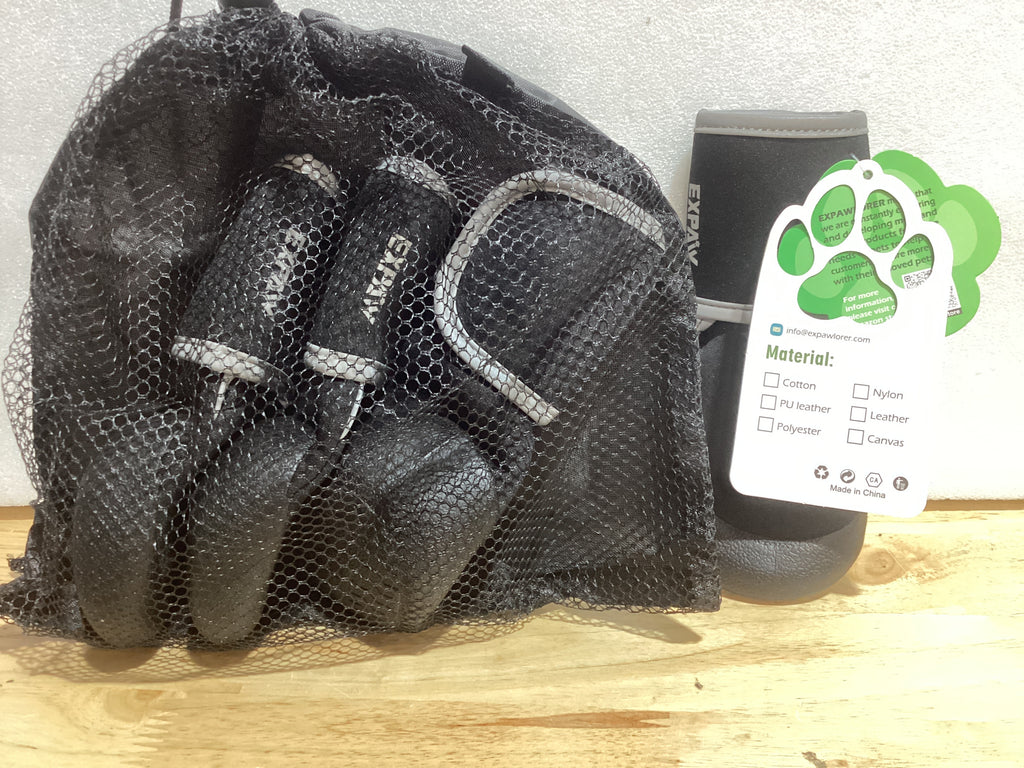 Zapatos antideslizantes EXPAWLORER para perros: botas impermeables para perros, protección para las patas contra el calor, tiras reflectantes, suela de goma resistente para senderismo y caminatas al aire libre.