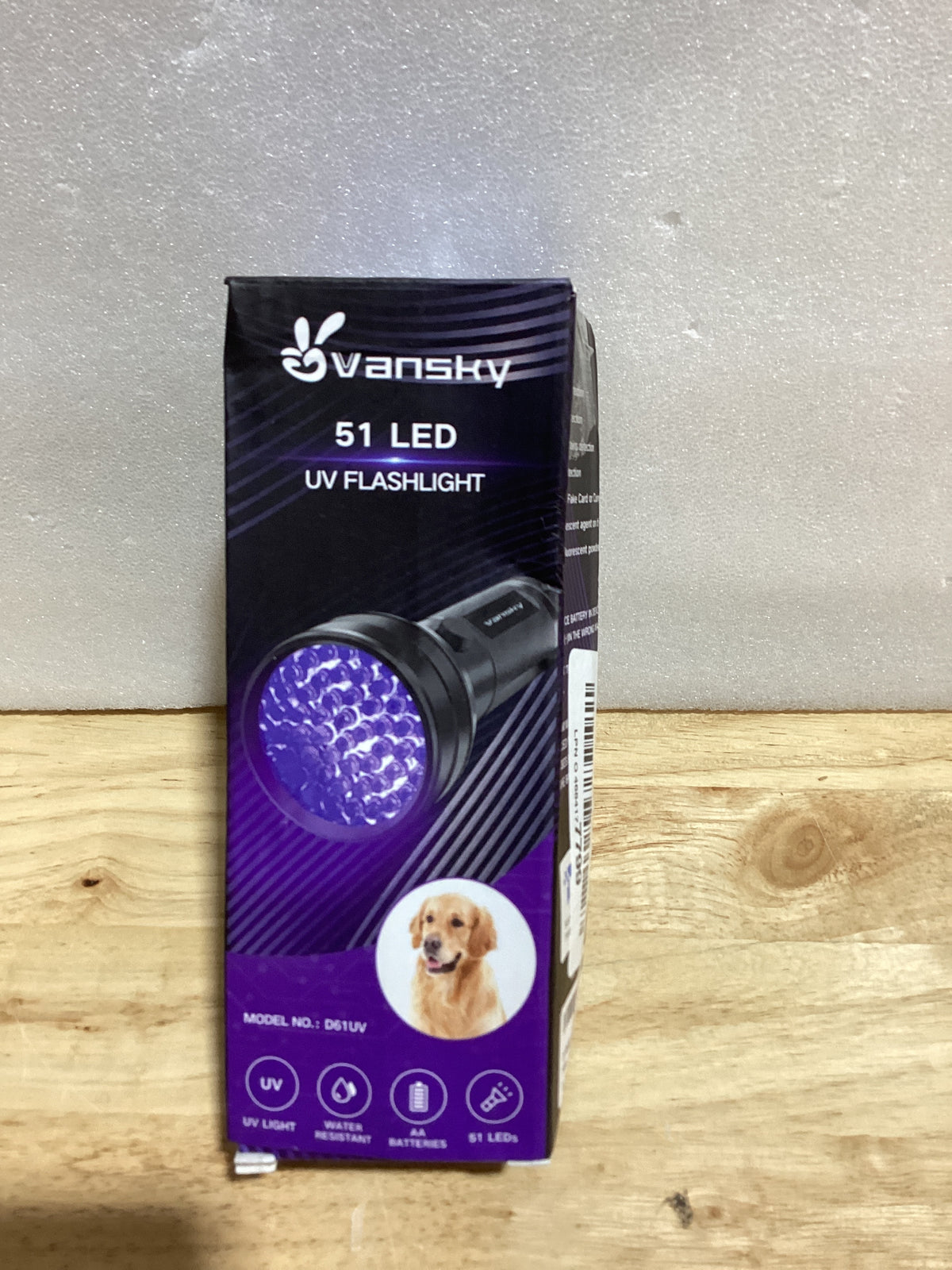 Linterna UV Luz Negra Vansky 51 LED — Detector de Orina de Mascotas, Manchas, Chinches, Escorpiones y Curado de Resina
