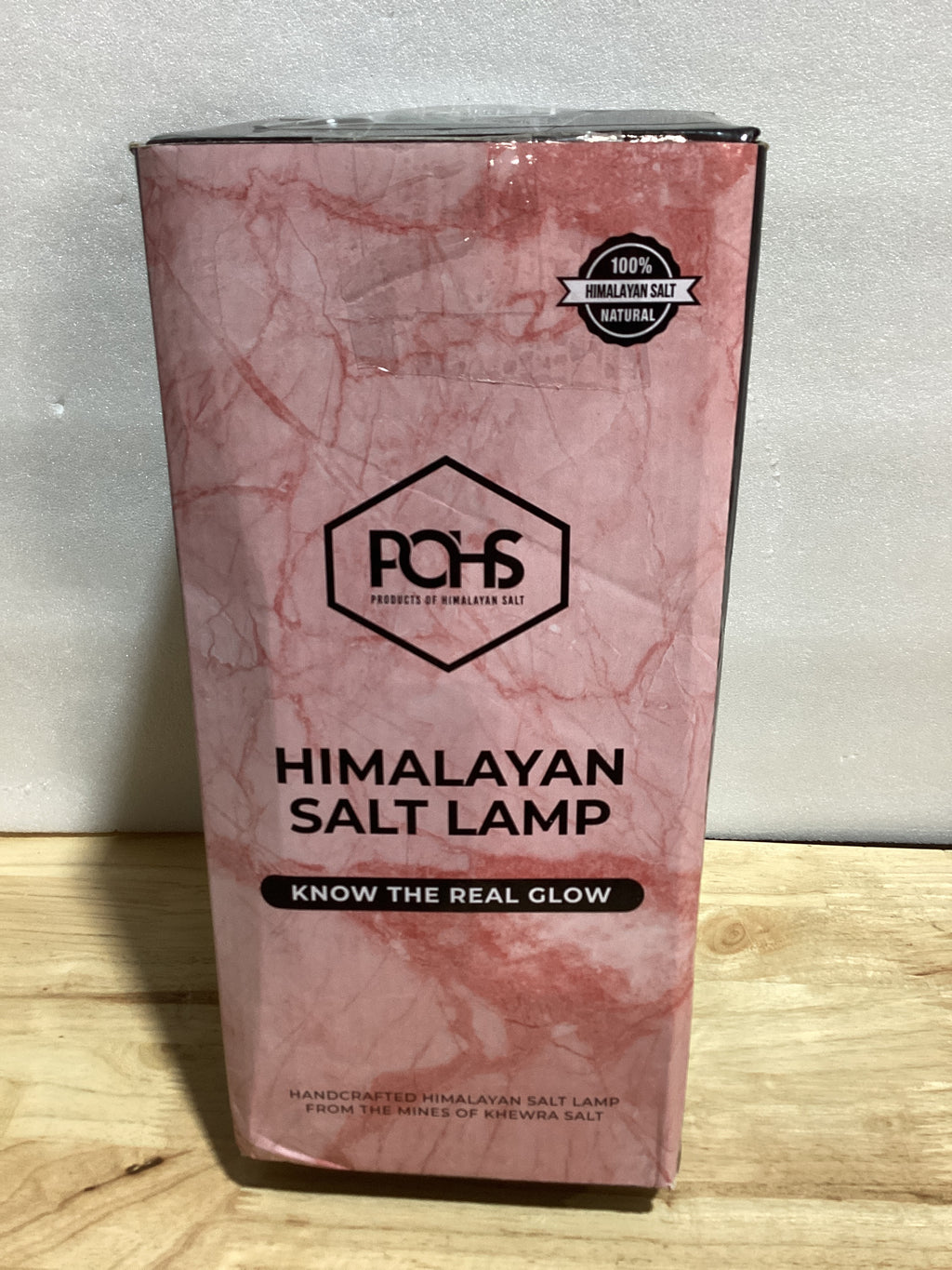 ⚠️ LA EXTENSIÓN DE LA LUZ NO SIRVE — Lámpara de Sal del Himalaya POHS — 8-10 Pulgadas, 100% Auténtica, Base de Madera, Interruptor Regulable y Bombillo de Repuesto