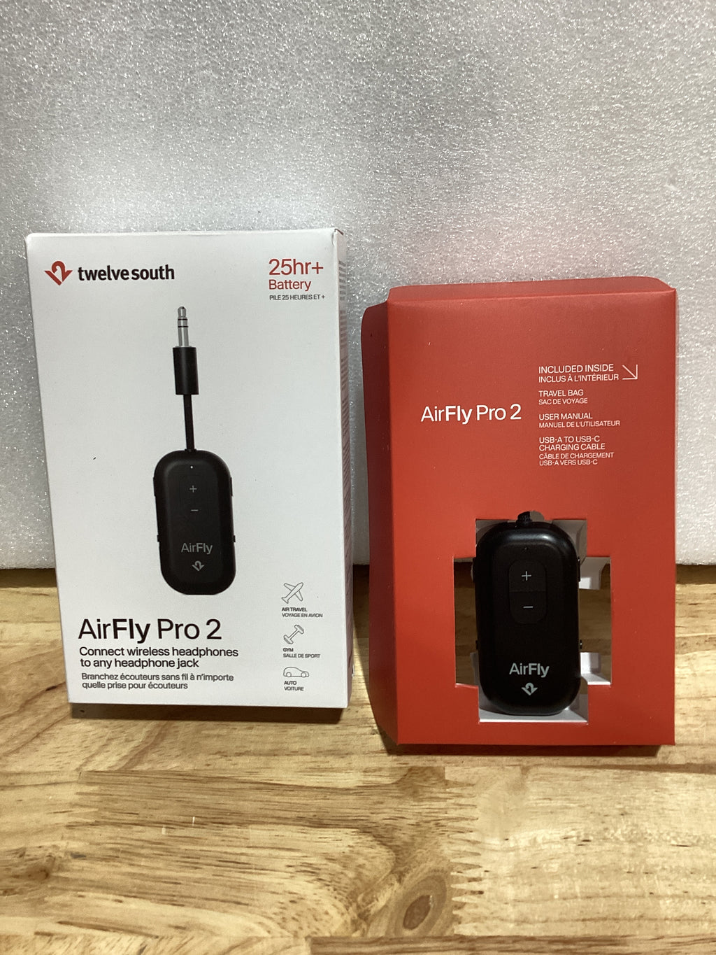 Adaptador Bluetooth AirFly Pro 2 – Transmisor y Receptor AUX 3.5mm para Avión, Auto, TV y Más, Color Negro