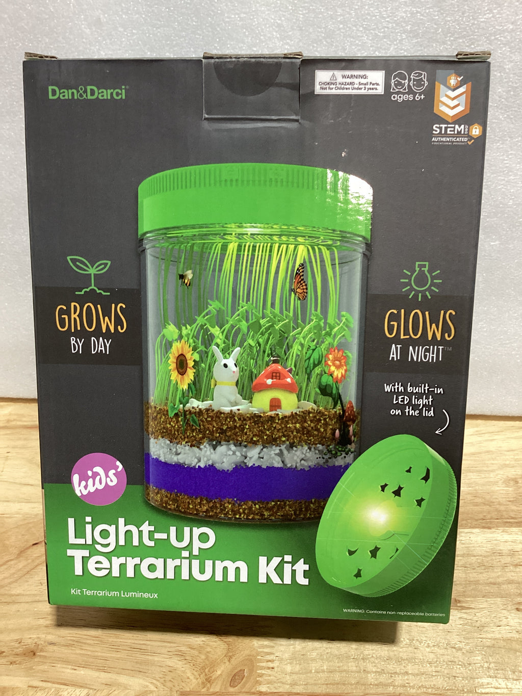 Dan&Darci Kit de Terrario Iluminado para Niños - Kit de Ciencias STEM - Juguete Educativo de Bricolaje para Niños y Niñas - Idea de Proyecto de Manualidades de Cumpleaños para Edades de 6, 7, 8, 9, 10