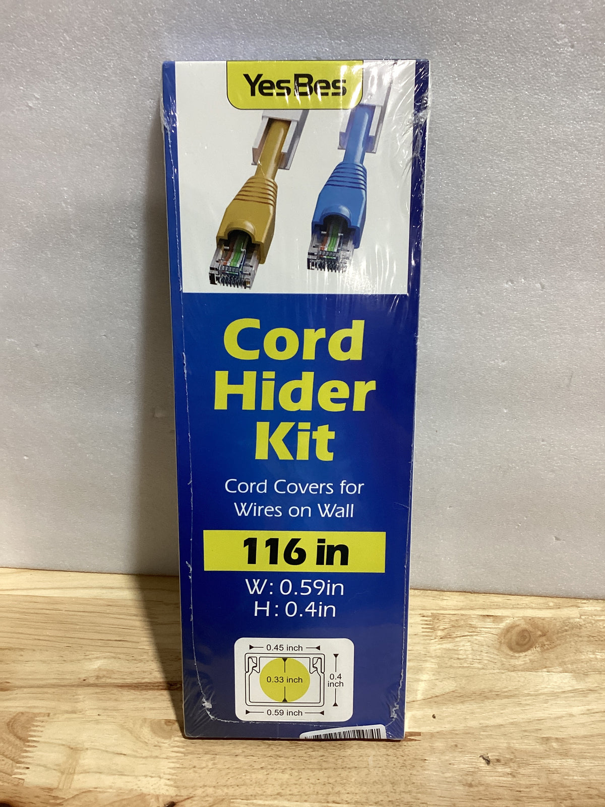Kit Cubre Cables YesBes 116" para TV en Pared — Canaleta Pintable Blanca, 0.59" x 0.4"
