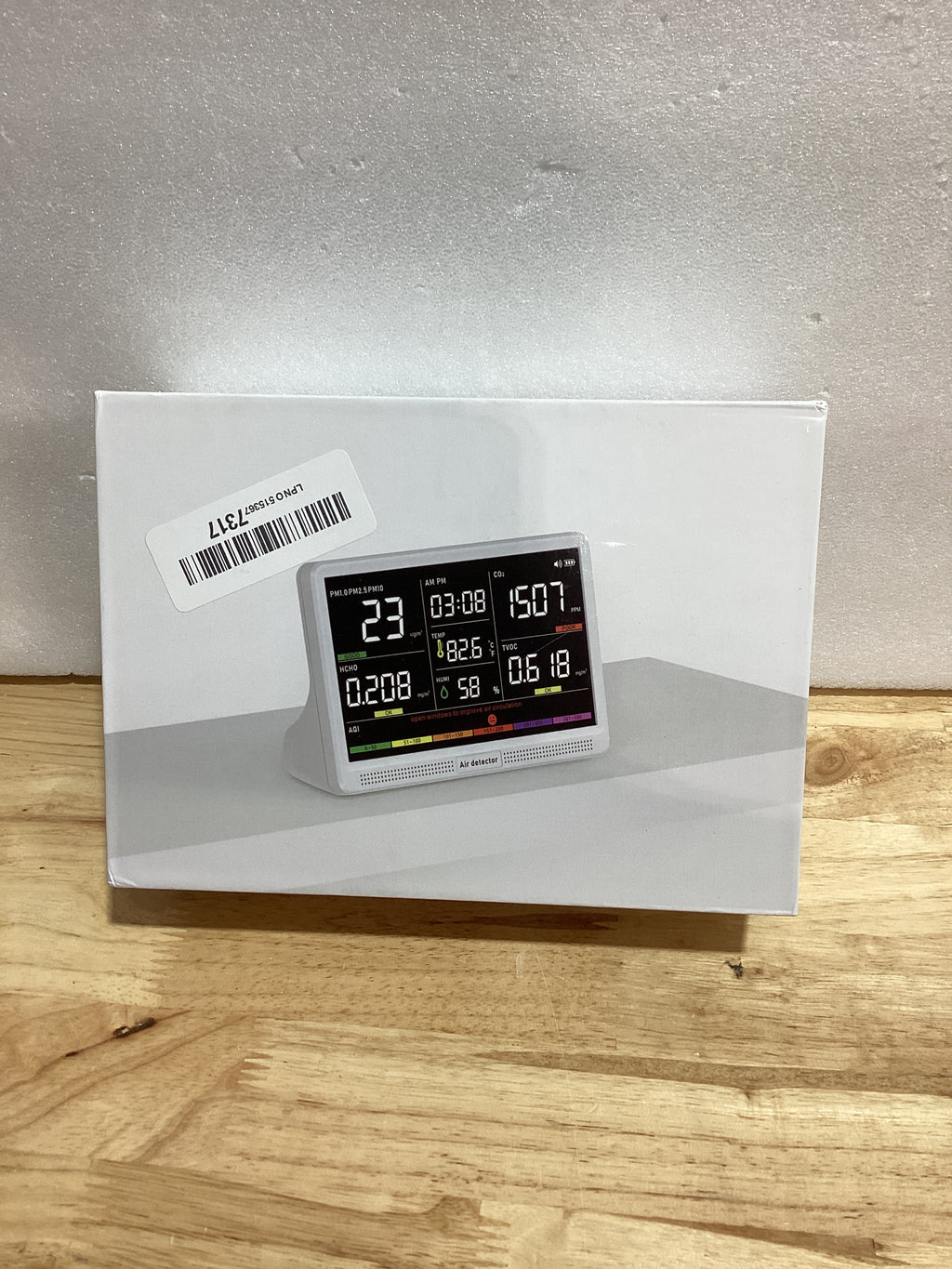 Monitor de Calidad del Aire bonoch 16 en 1 — Pantalla 7", CO2, PM2.5, TVOC, HCHO, Temperatura y Humedad para Hogar