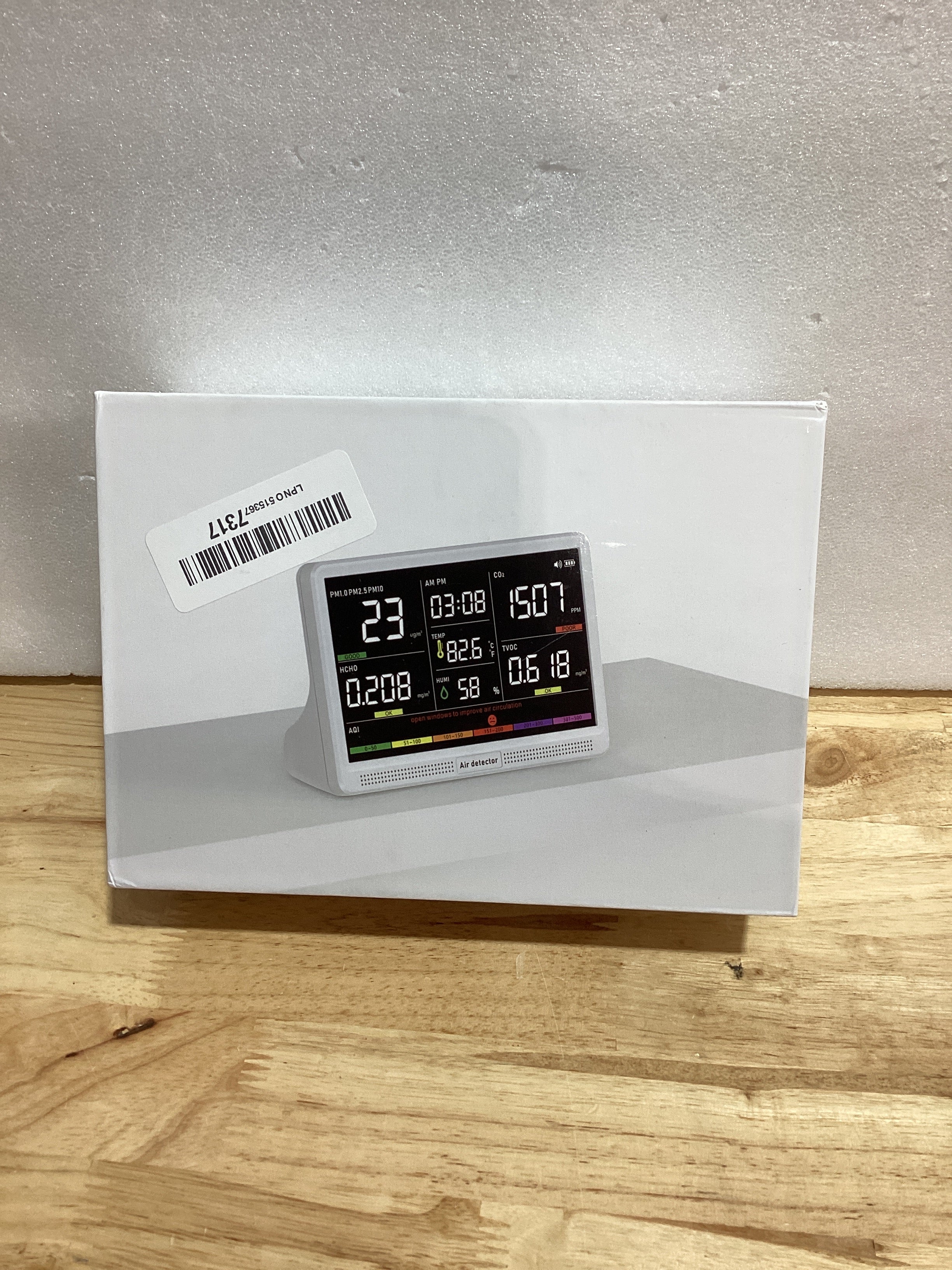 Monitor de Calidad del Aire bonoch 16 en 1 — Pantalla 7", CO2, PM2.5, TVOC, HCHO, Temperatura y Humedad para Hogar