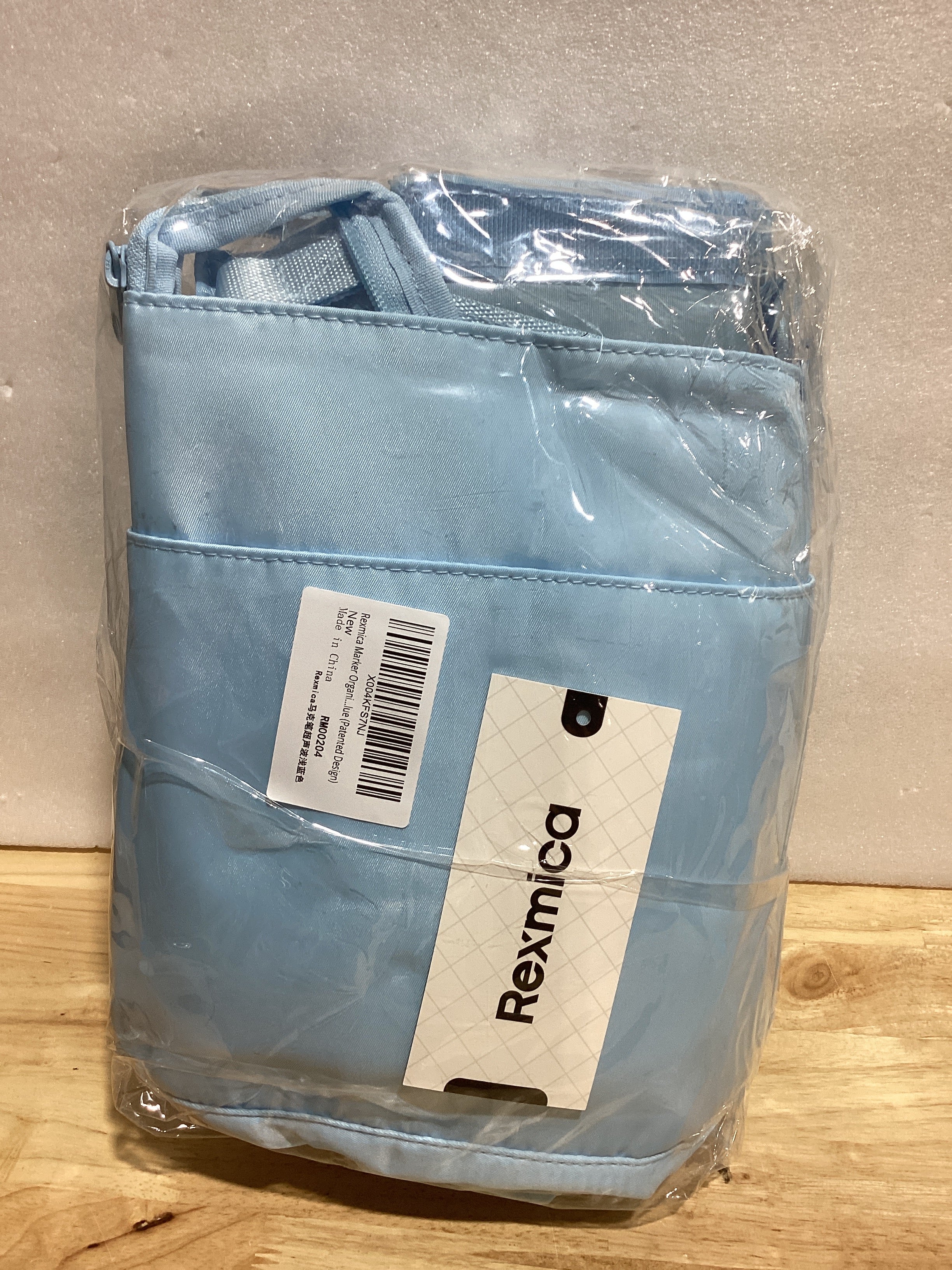 Organizador de Marcadores Rexmica para 180 Marcadores – Bolso con Divisores y Correa, Azul, para Pinceles y Materiales de Arte