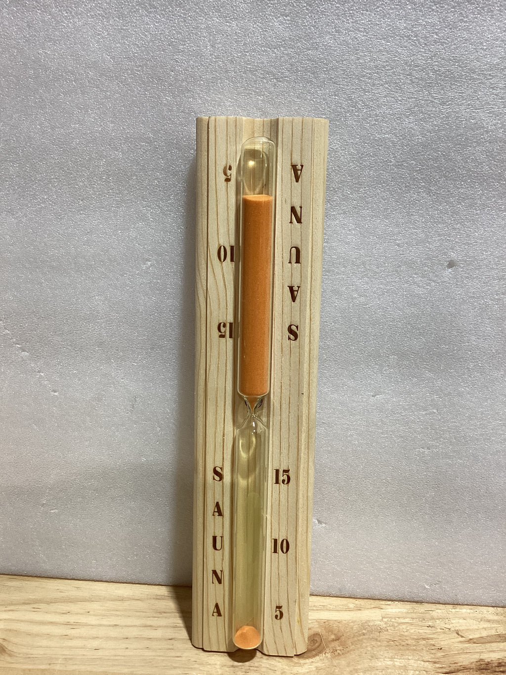 Reloj de arena de 15 minutos para sauna, temporizador giratorio de madera (madera de cicuta)
