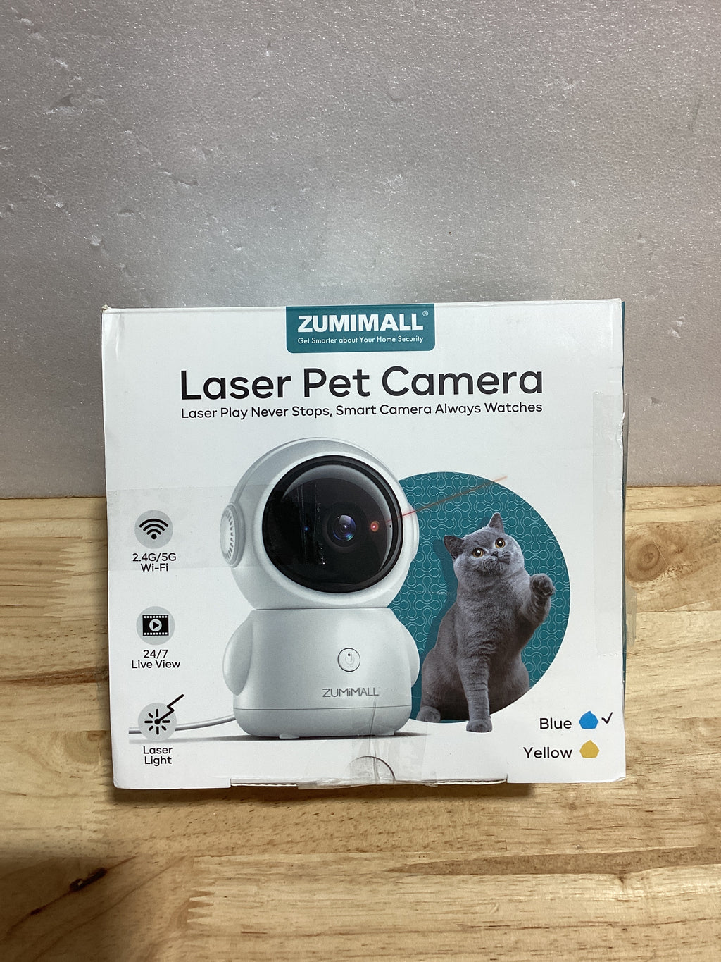 ZUMIMALL Cámara para Mascotas Indoor 5G/2.4G WiFi con Láser, 3MP, Seguimiento Automático y Detección IA