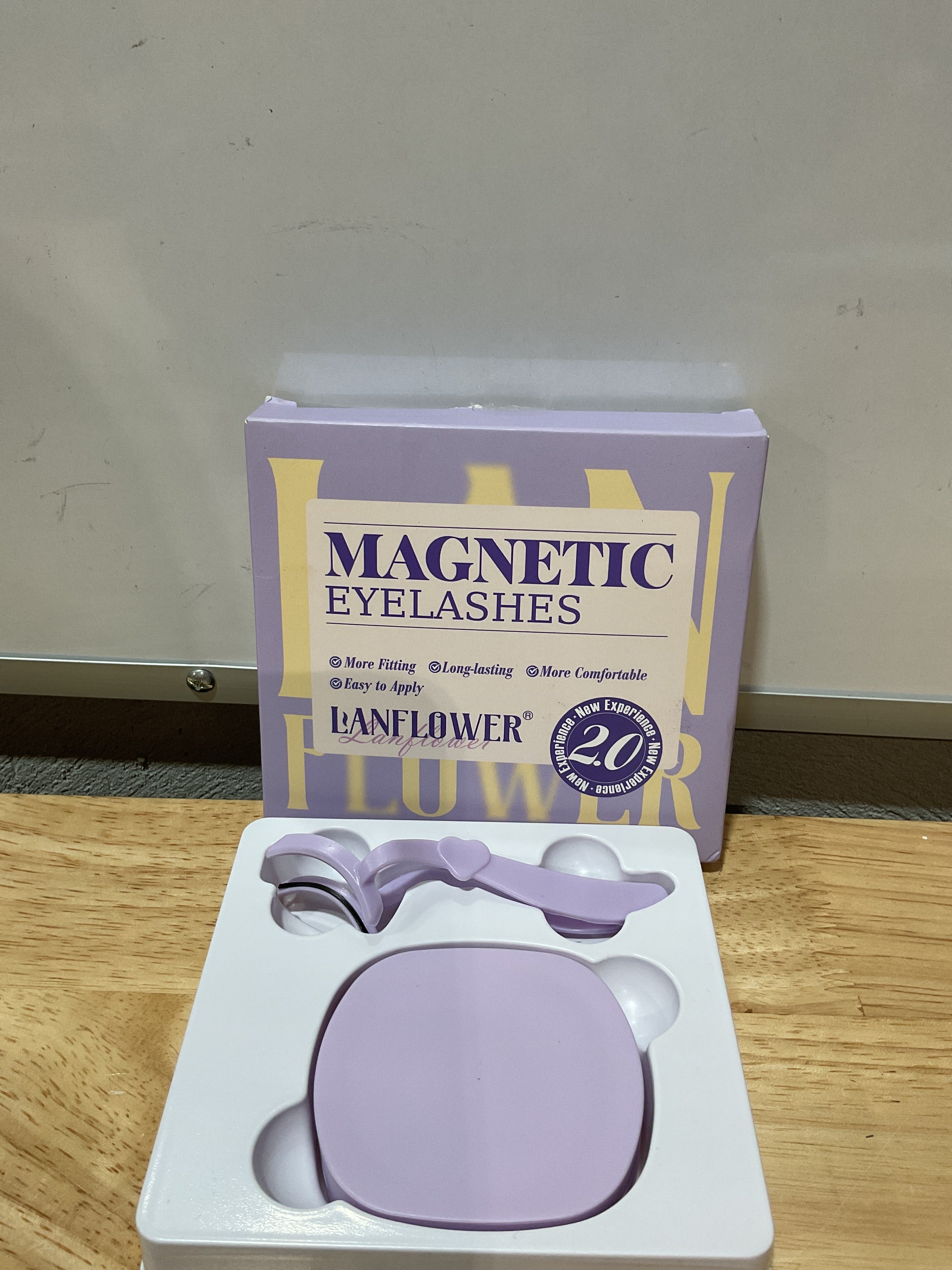 Lanflower Pestañas magnéticas de aspecto natural, pestañas magnéticas reutilizables con aplicador, sin necesidad de pegamento, pestañas postizas naturales de ojo de gato con imanes, impermeables