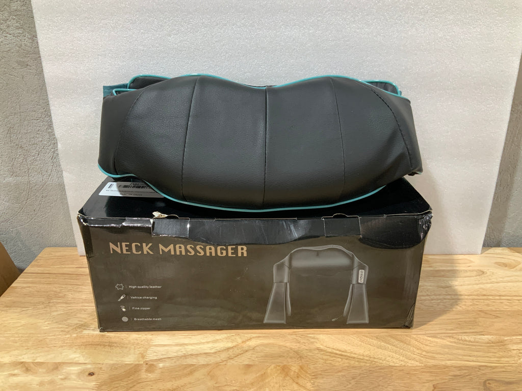 Masajeador de Cuello y Espalda AERLANG Shiatsu con Calor, 8 Cabezales Bidireccionales, 3 Velocidades, para Hogar, Oficina y Auto