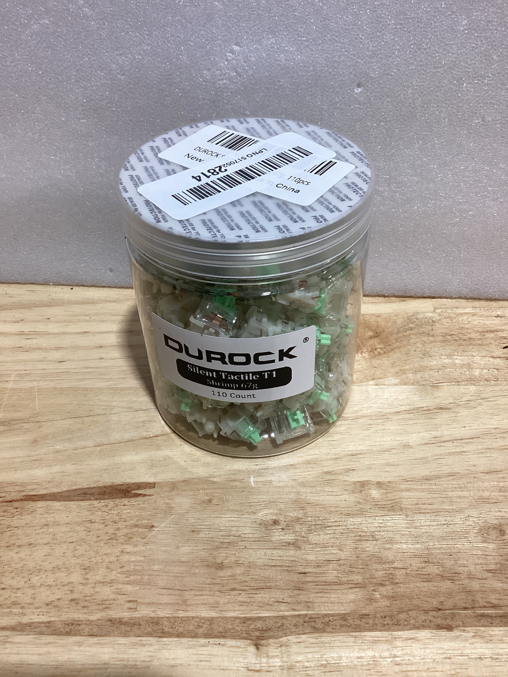 DUROCK Silent Shrimp Switches T1 Táctiles Silenciosos 67g — 5 Pines Pre-Lubricados MX, 110 Unidades