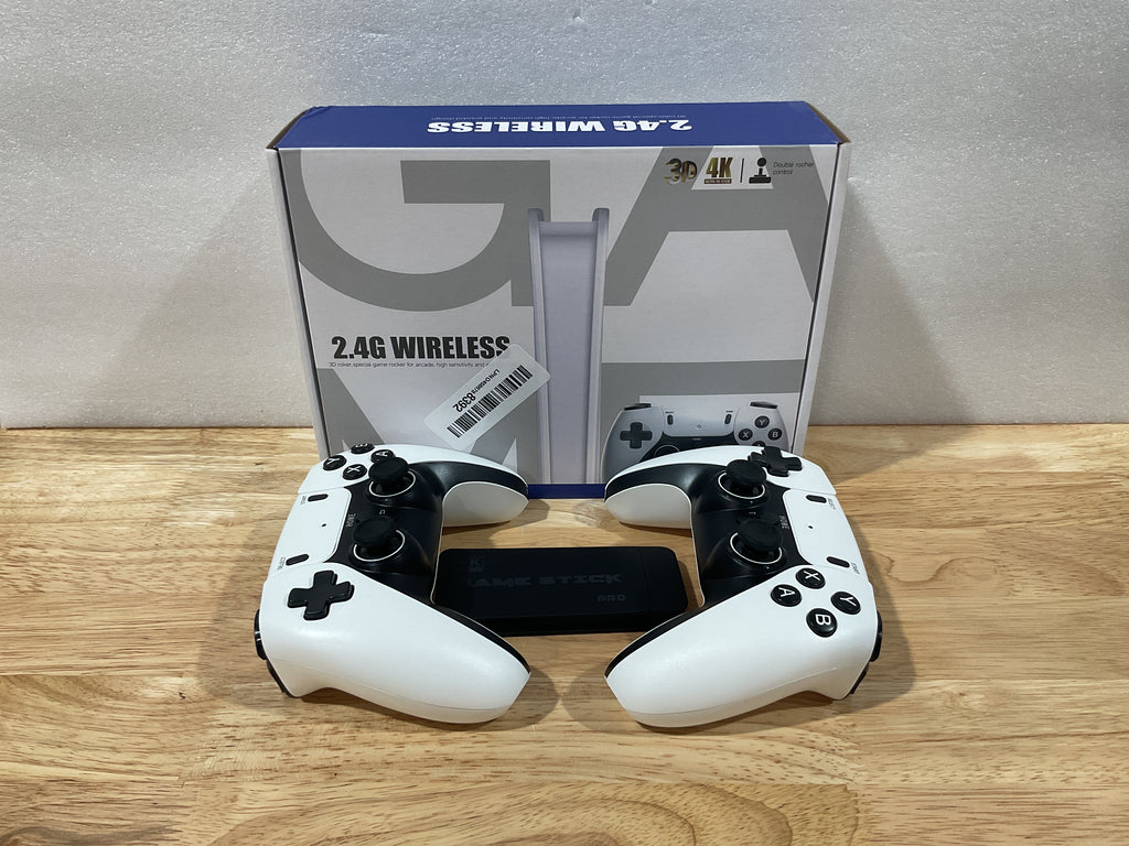 Consola de juegos retro mejorada FCHOZY 2026, Nostalgia Game Stick Pro, videojuegos clásicos con HDMI 4K, más de 20 000 juegos y 23 emuladores, controladores inalámbricos duales 2,4 G mejorados de 64 GB 