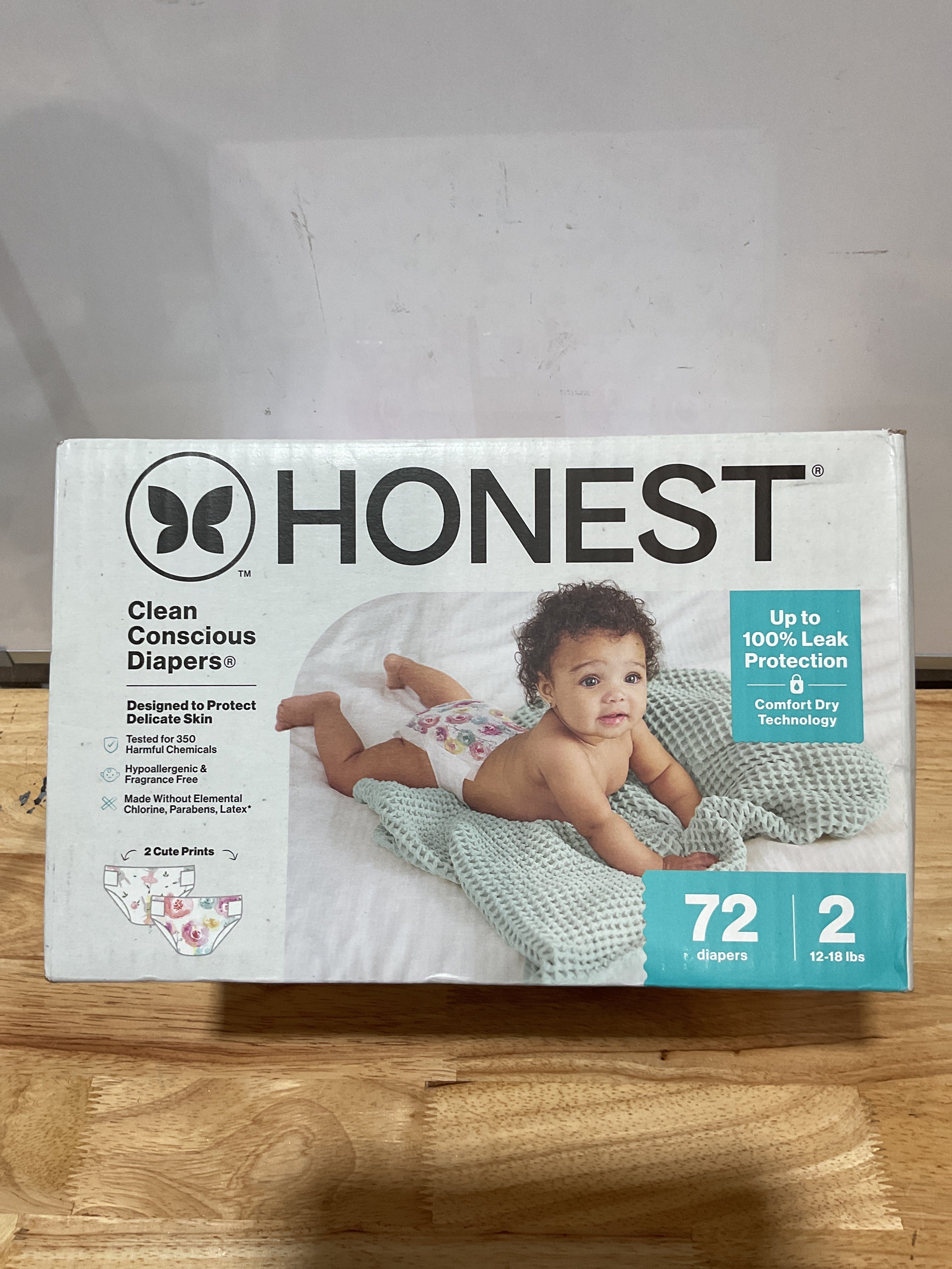Pañales Desechables Honest Company Comfort Dry Talla 2 (12–18 lbs) 72 unidades – Piel Sensible e Hipoalergénicos
