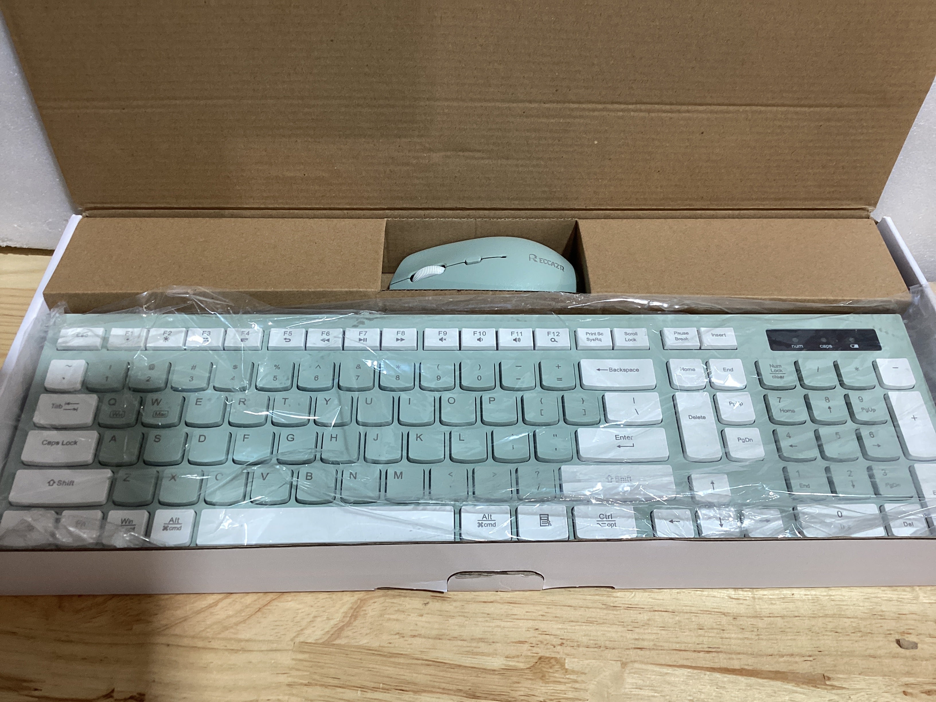 Combo de teclado y ratón inalámbrico silencioso, teclado inalámbrico de tamaño completo y ratón con DPI ajustable, receptor USB de 2.4GHz, teclado y ratón para PC, Windows, MAC, escritorio, portátil