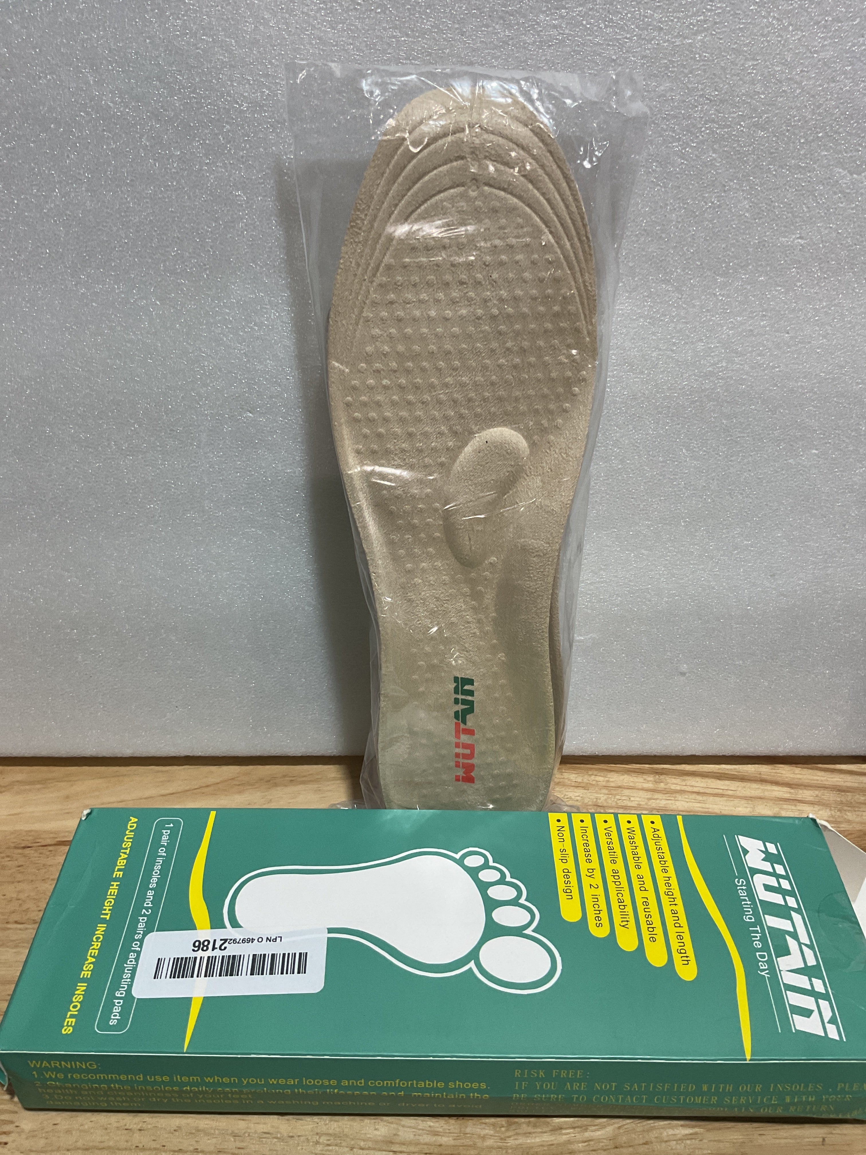 Plantillas de Gel Elevadoras WUTAIN | Silicona Resistente, Absorción de Impacto, Talla Grande