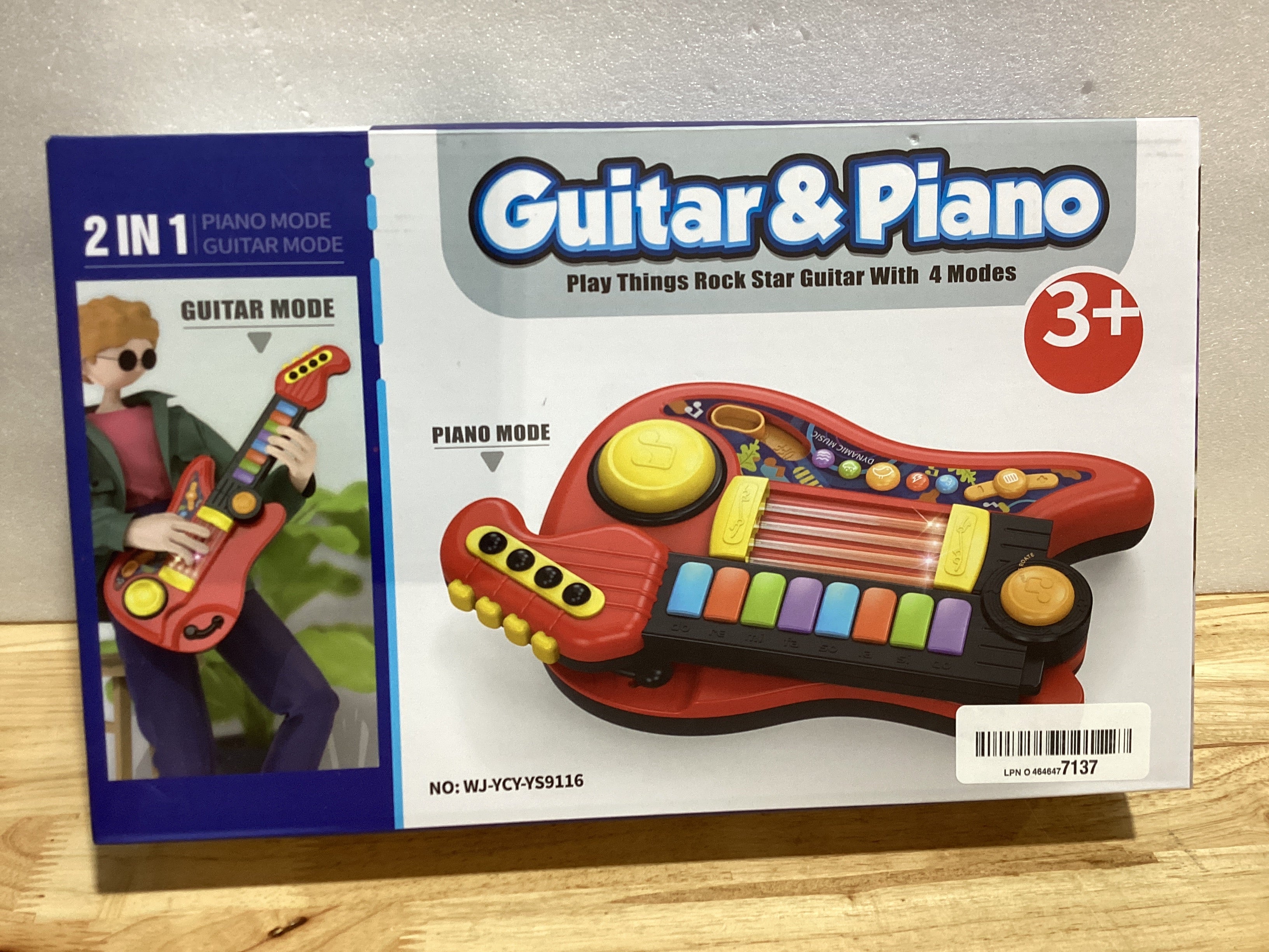 Guitarra y Piano Eléctrico 2 en 1 para Niños – Juguete Musical con Luces para 2-5 Años