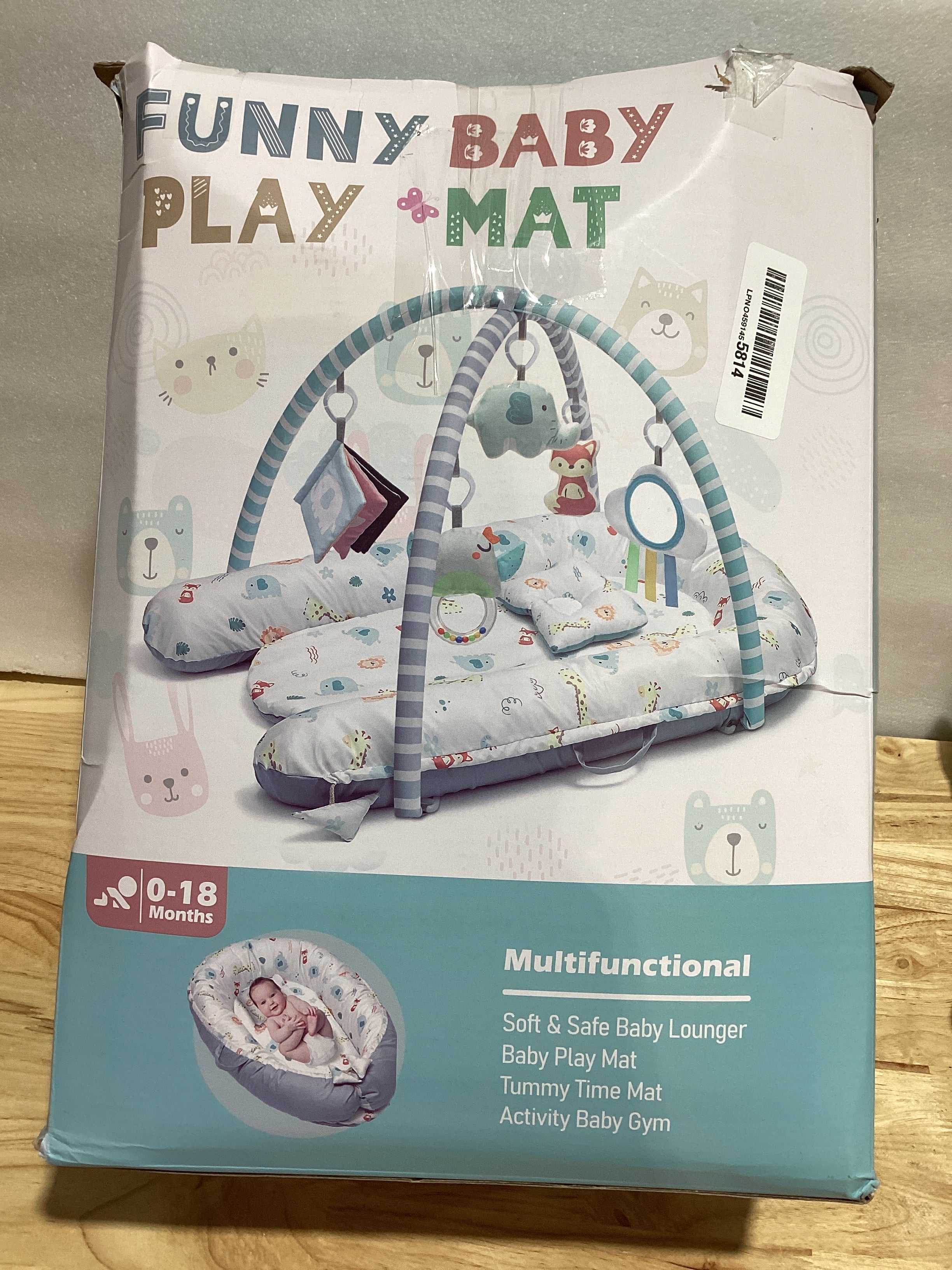 Baby Play Mat 7 en 1 – Gimnasio Sensorial Lavable y Portátil para Bebés 0 a 18 Meses