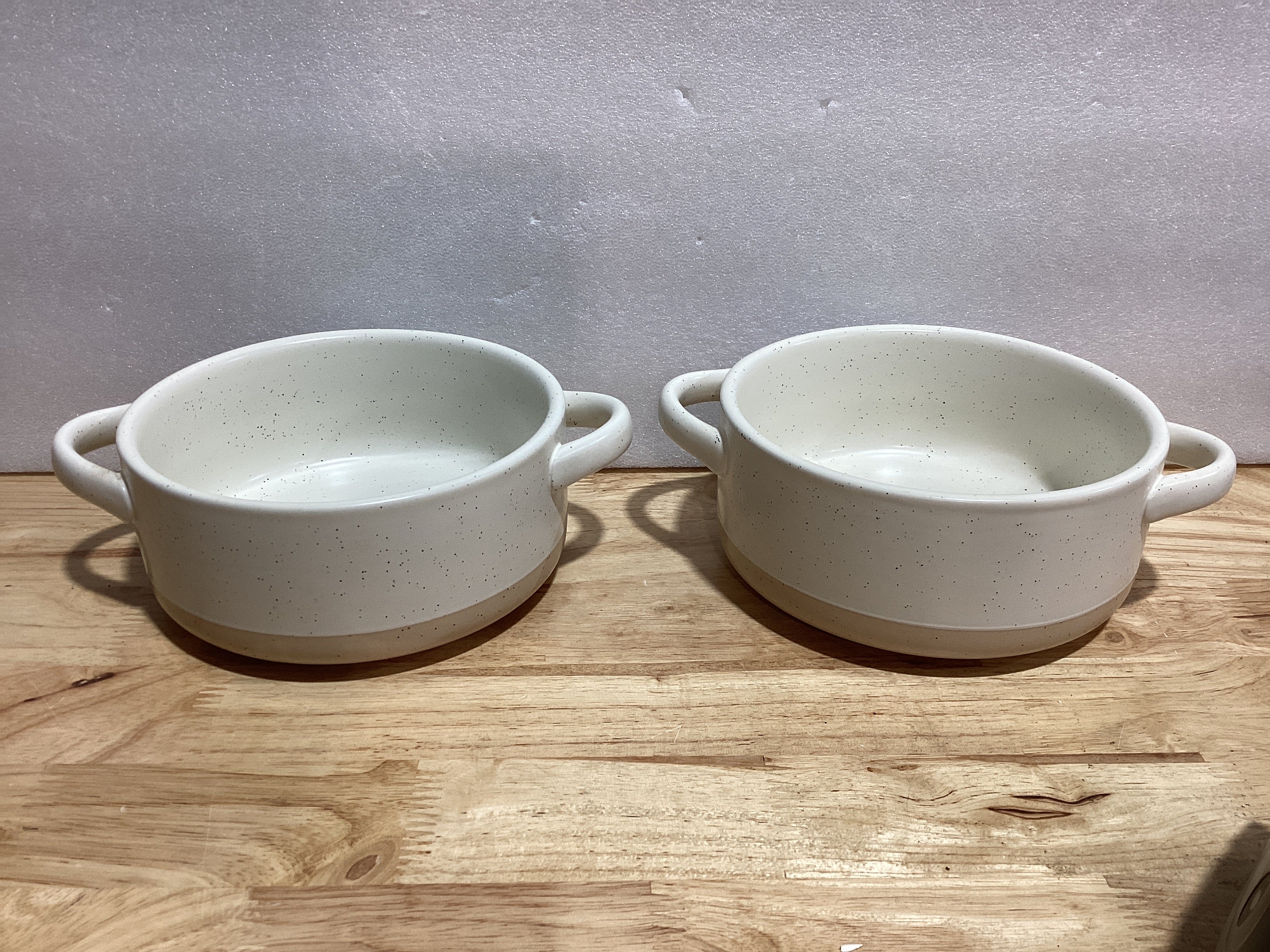Bowls de Sopa Francesa vancasso Sabine con Asas – Set de 2 Tazones 30 Oz Aptos para Horno, Color Crema