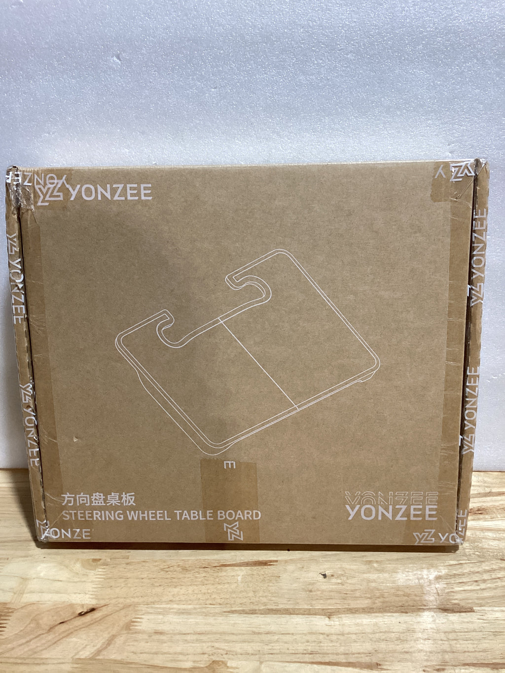 Bandeja de Volante YONZEE 2 en 1 | Mesa Plegable para Auto + Organizador Relleno Asiento | Fibra de Carbono