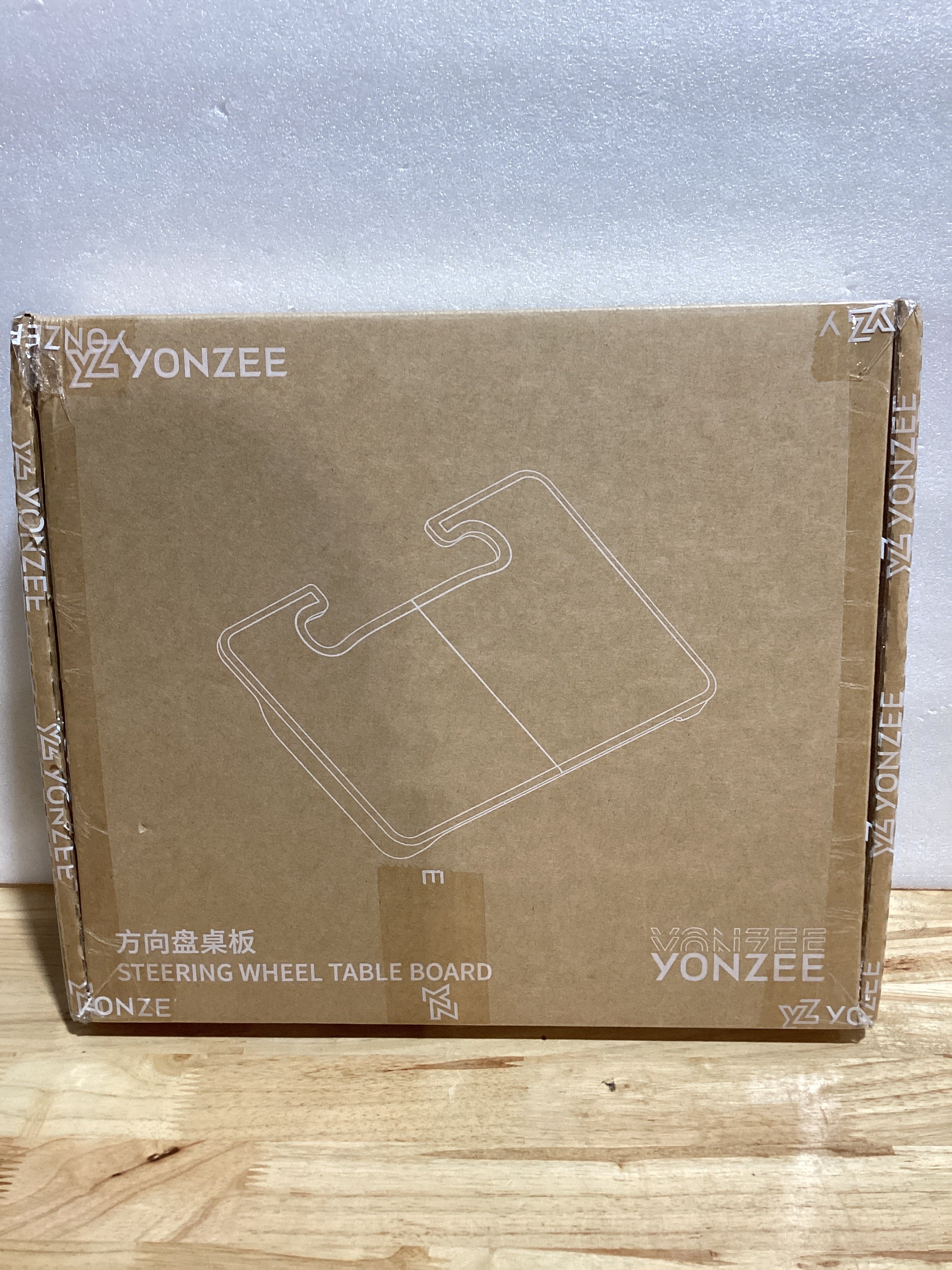 Bandeja de Volante YONZEE 2 en 1 | Mesa Plegable para Auto + Organizador Relleno Asiento | Fibra de Carbono