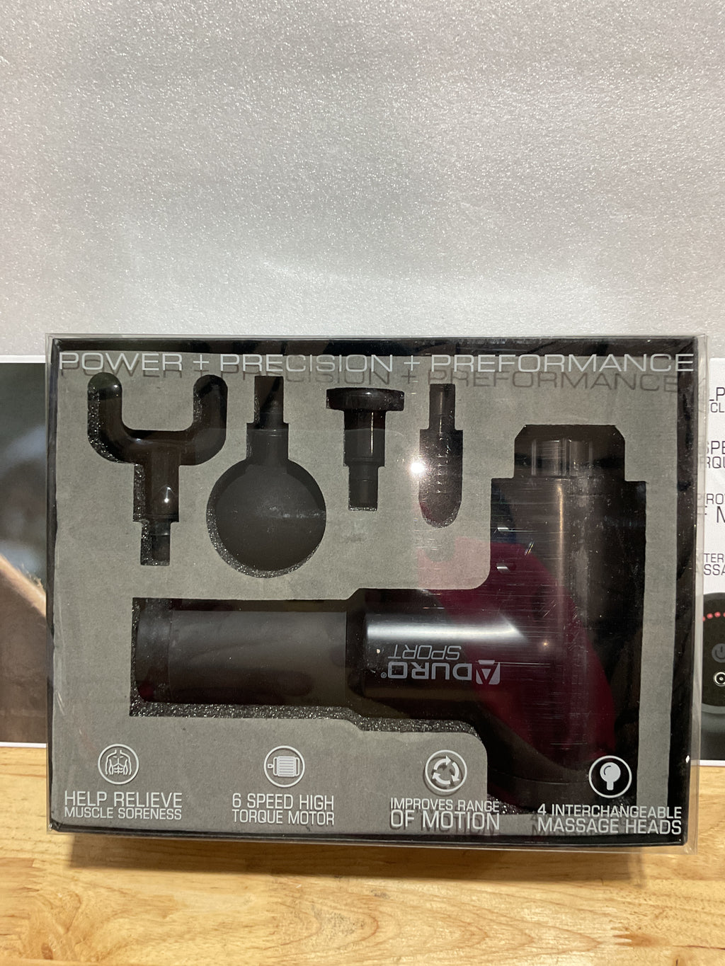 Pistola de Masaje de Percusión Aduro Elite Recovery – Masajeador Eléctrico de Tejido Profundo para Atletas, Espalda, Cuello y Hombros (Negro)