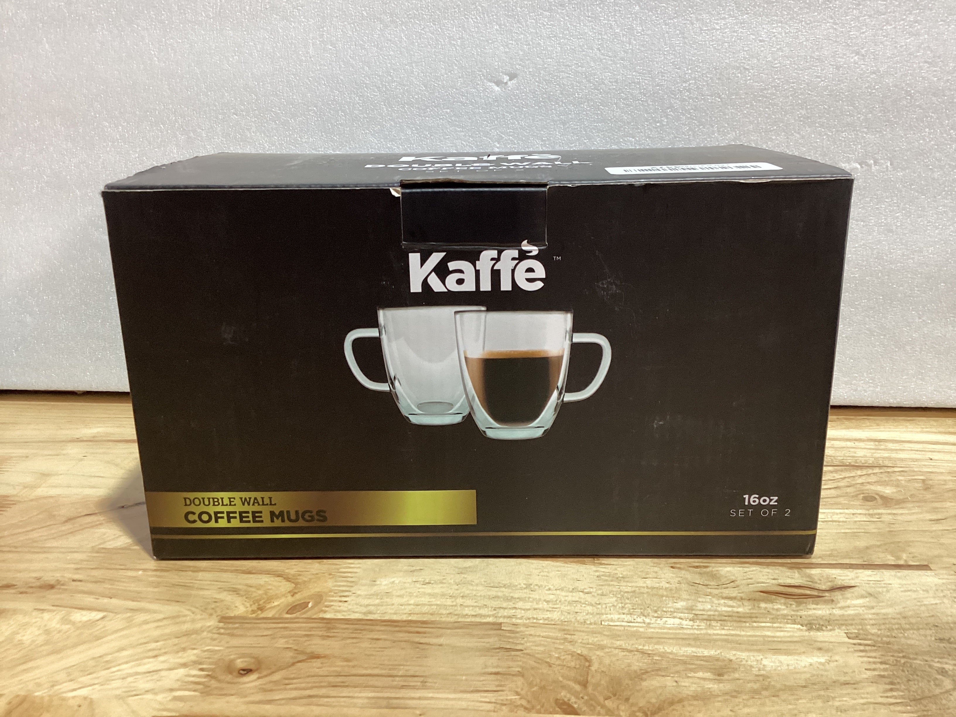 Kaffe – Set 2 Tazas de Vidrio Doble Pared 16oz | Borosilicato Resistente al Calor | Transparentes | Para Café, Espresso, Té y Latte